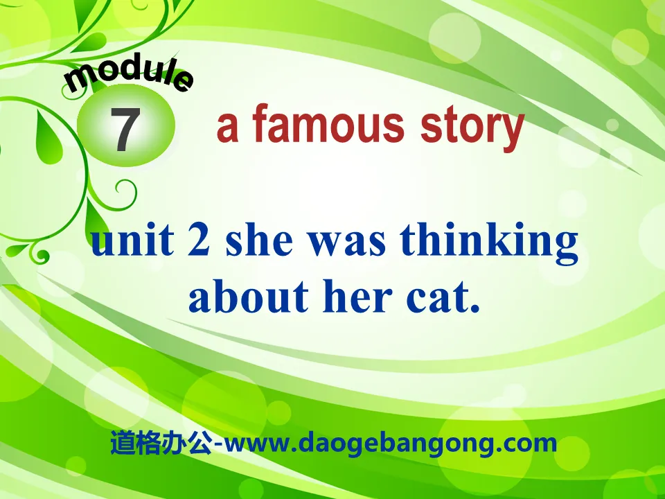 《She was thinking about her cat》A famous story PPT课件4
