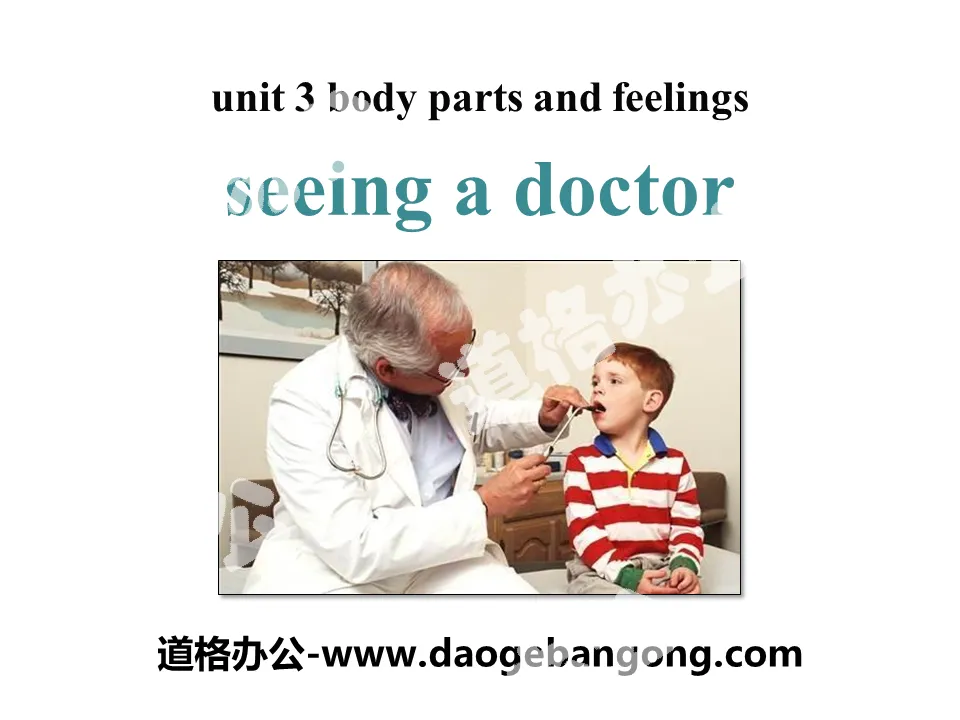 "Seeing a Doctor" Body Parts and Feelings PPT courseware