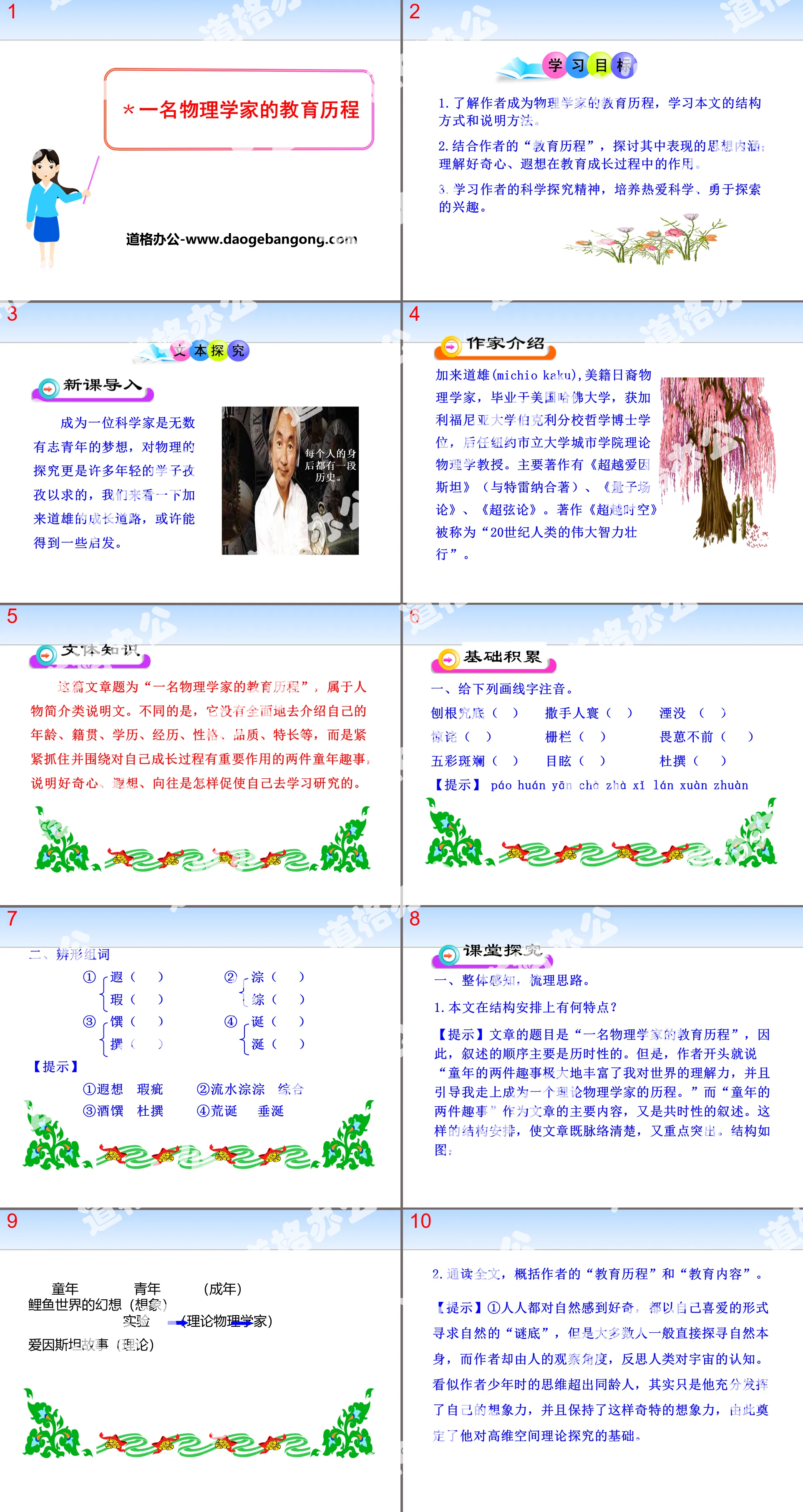 《一名物理学家的教育历程》PPT
