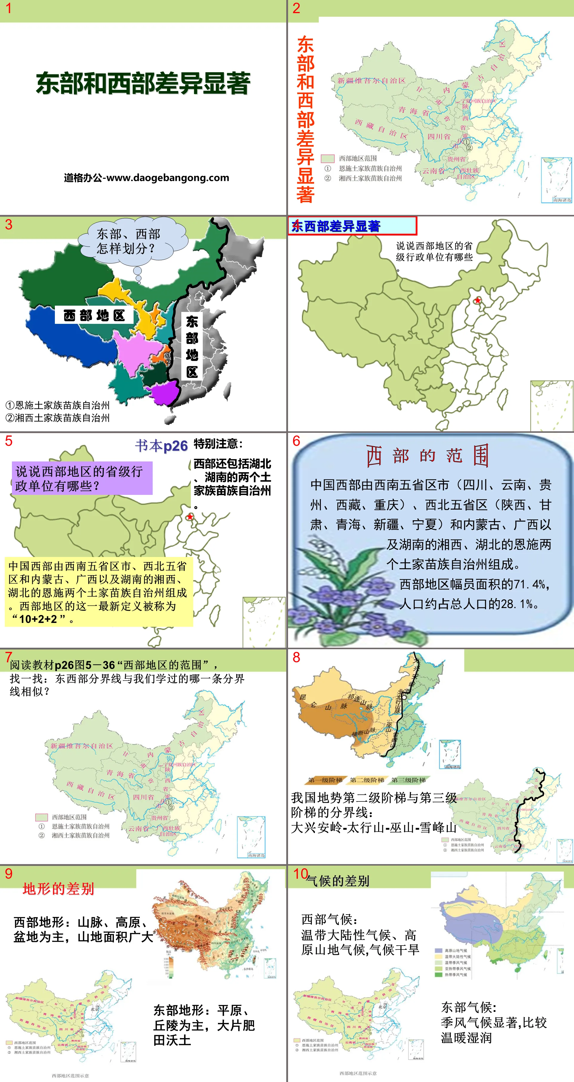 《東部和西部差異顯著》中華各族人民的家園PPT