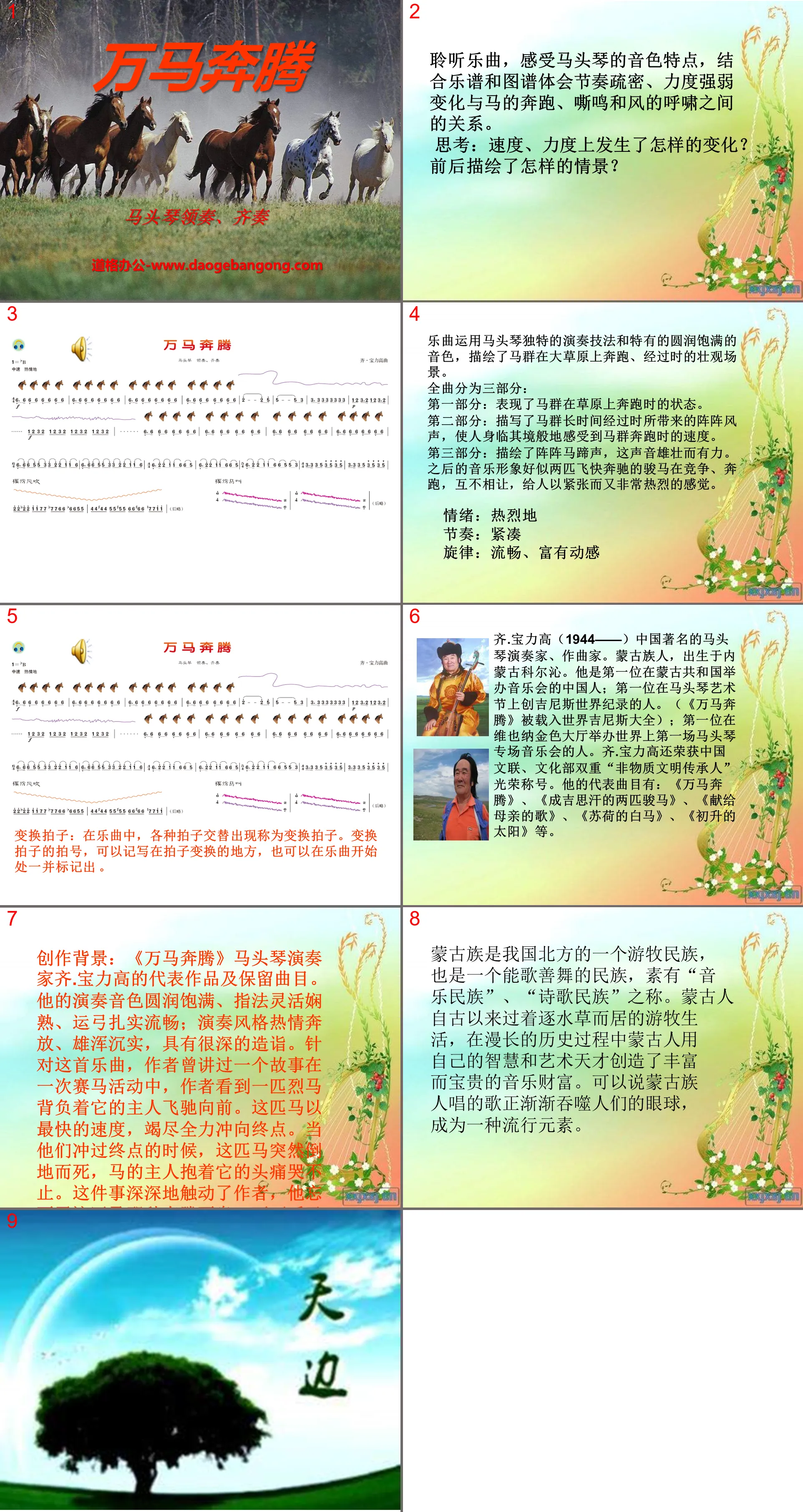 《万马奔腾》PPT课件
