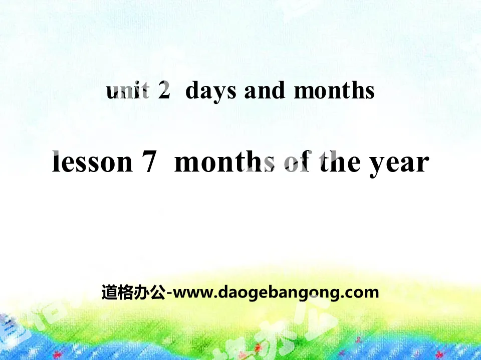 "Months of the Year" Days and Months PPT
