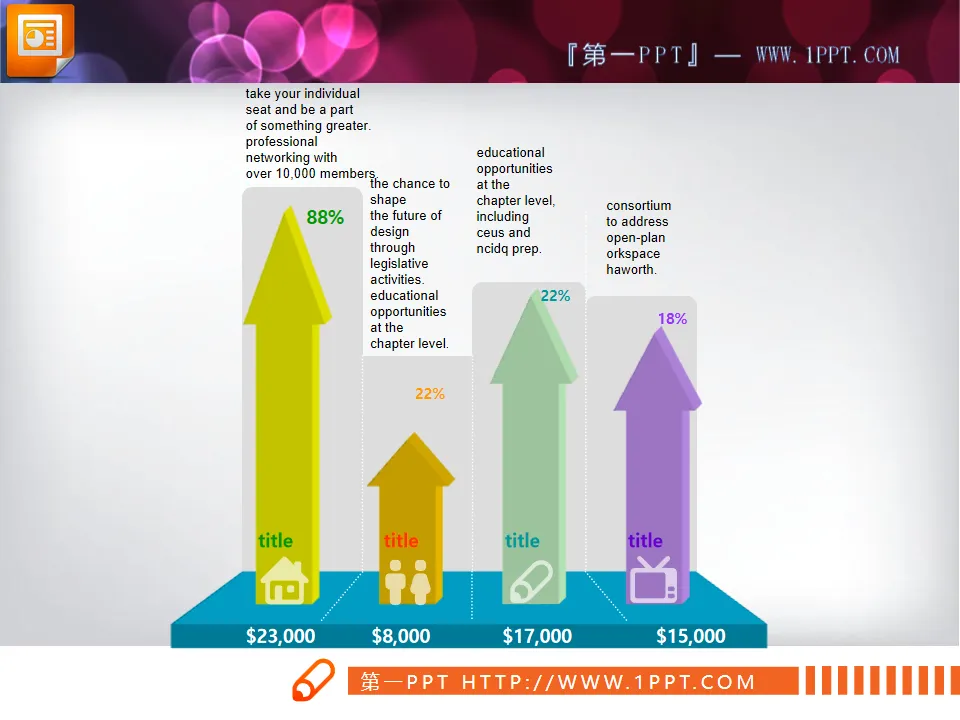 3D Arrow Shaped PowerPoint Histogram Download