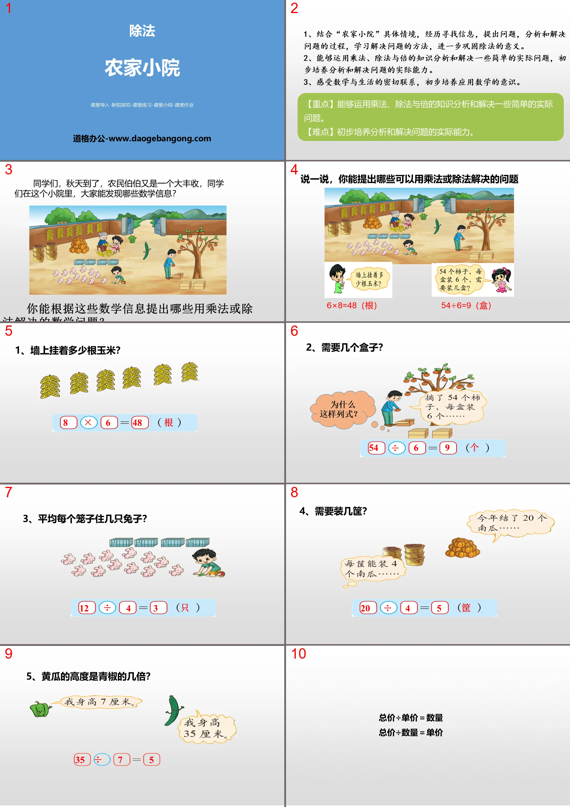 《农家小院》除法PPT