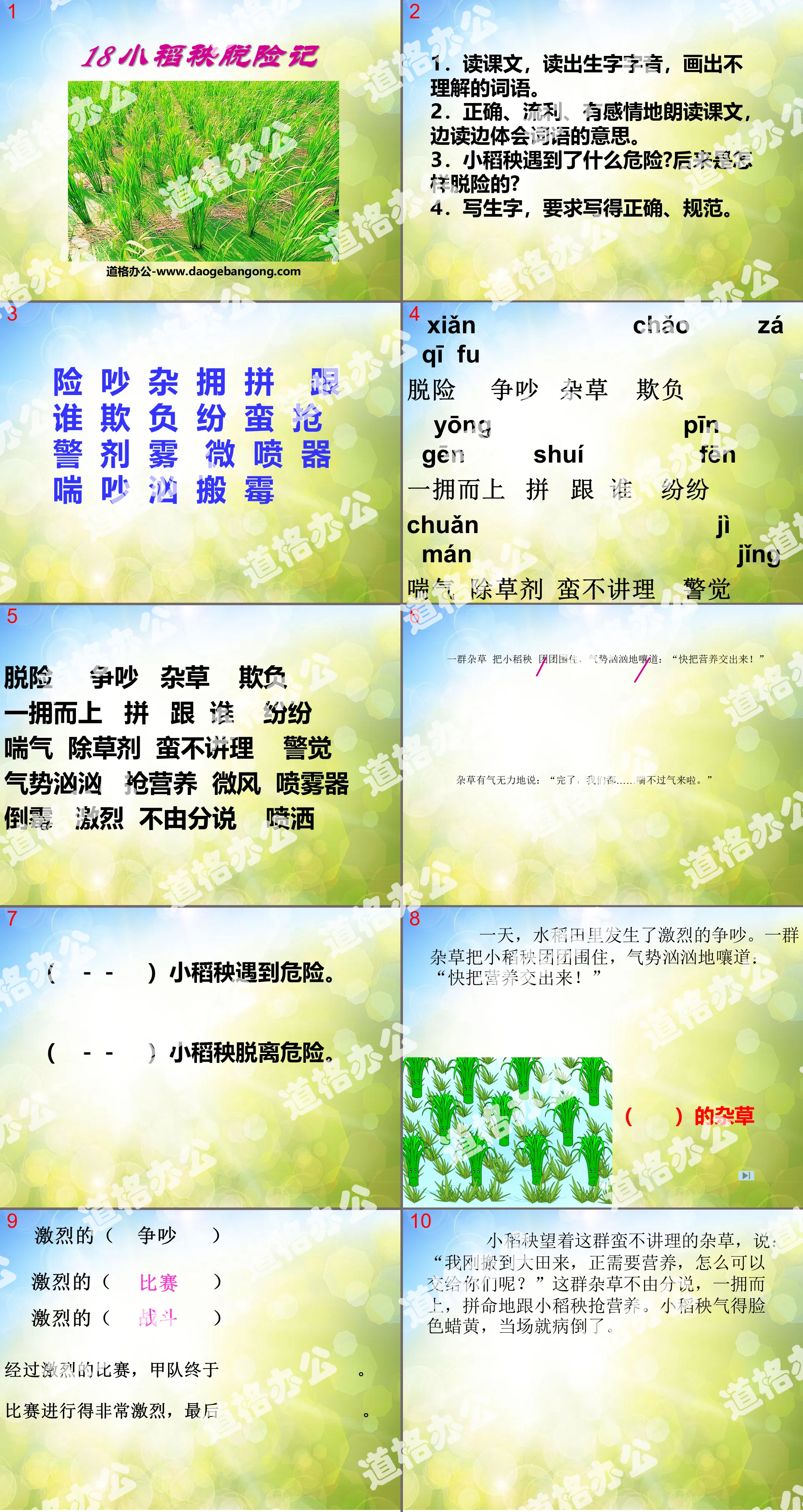 《小稻秧脱险记》PPT课件3
