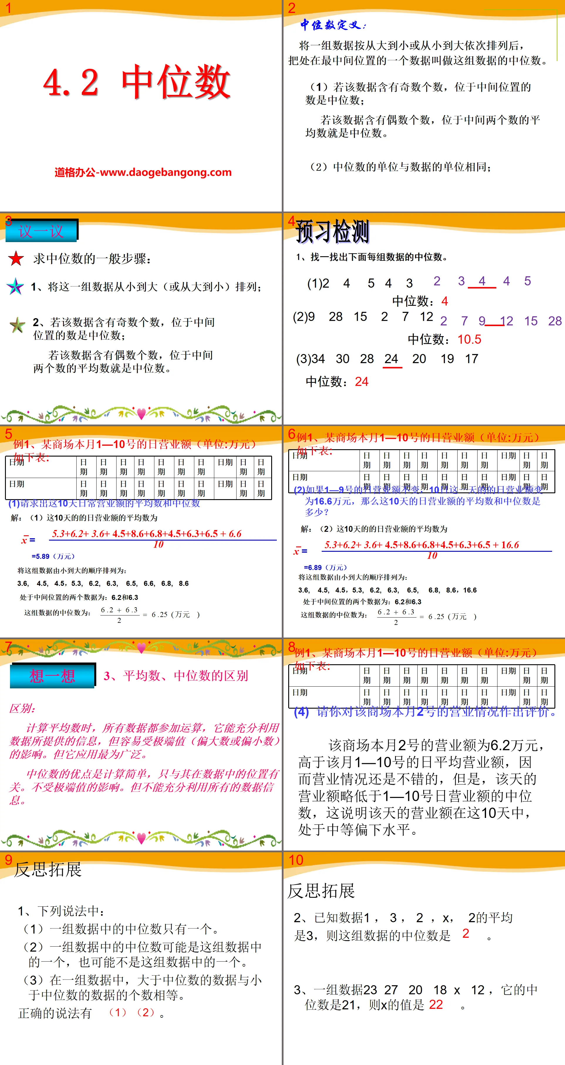 "Median" PPT courseware 2