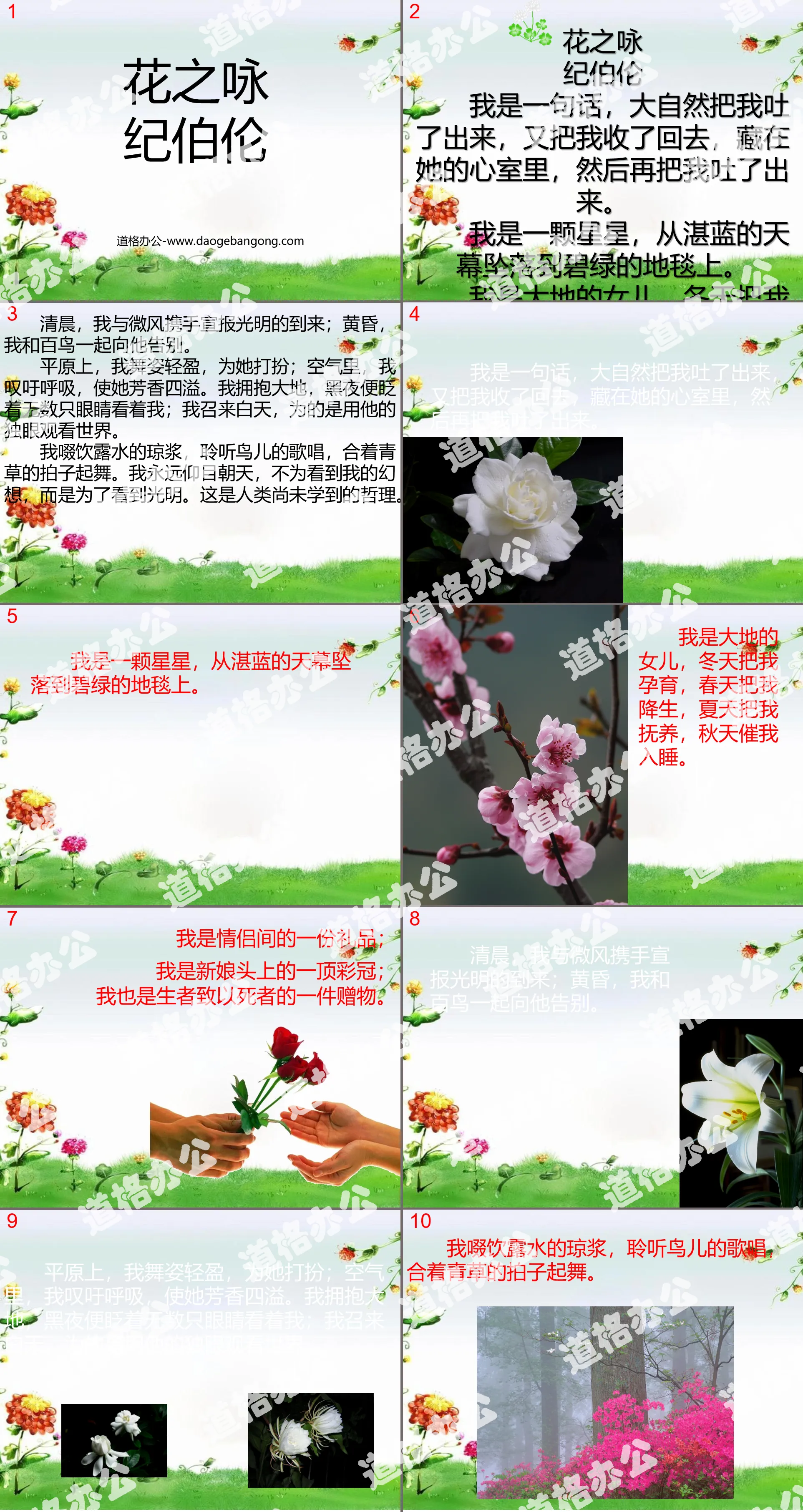 "Song of Flowers" PPT courseware 2