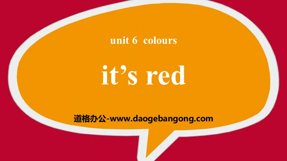 《It's Red》Colours PPT