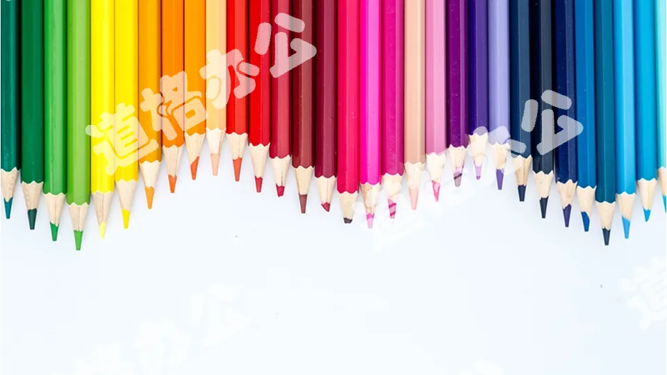 Four colored pencils PPT background pictures free download