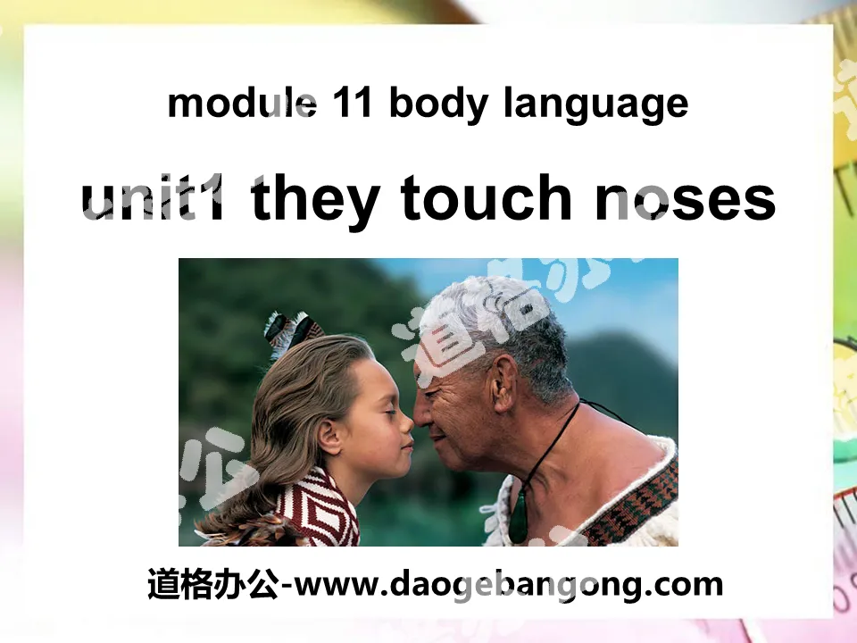 《They touch noses》Body language PPT課件