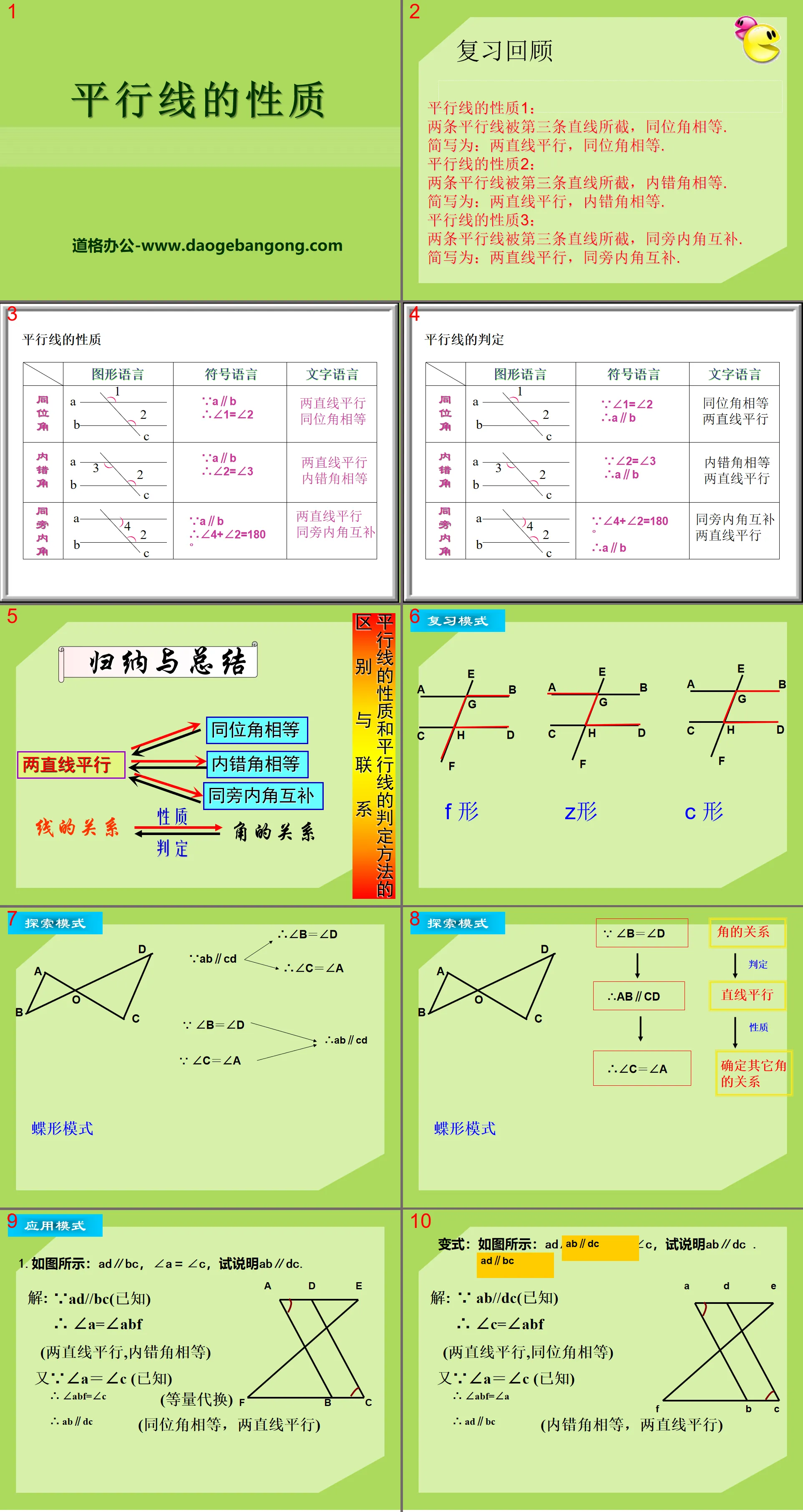 "Properties of Parallel Lines" PPT Courseware 2