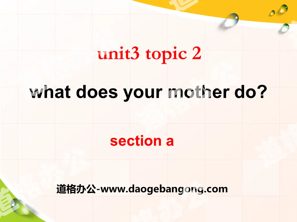 《What does your mother do?》SectionA PPT
