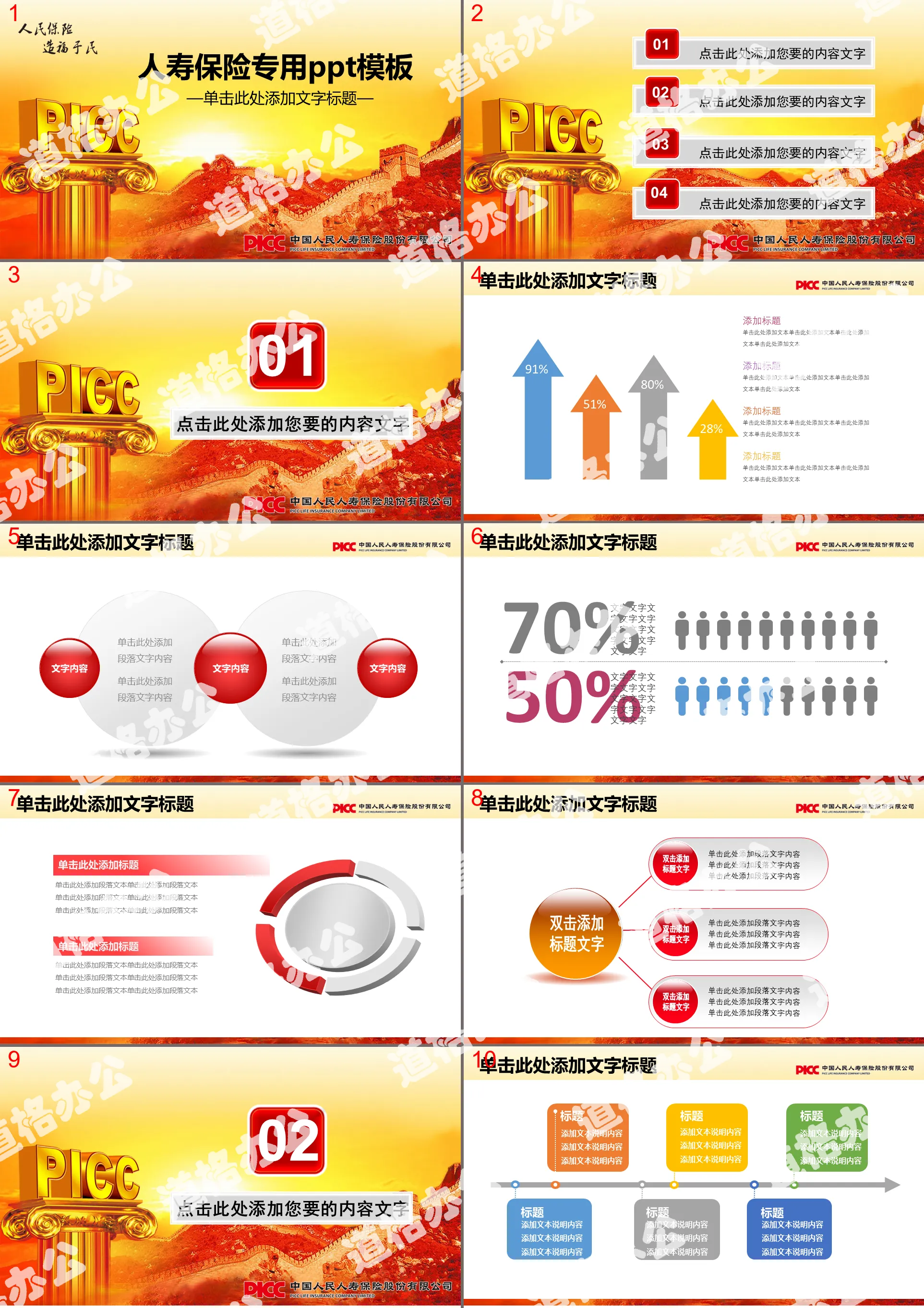 China Life Insurance Company PPT template