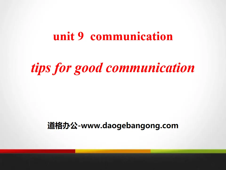 "Tips for Good Communication" Communication PPT