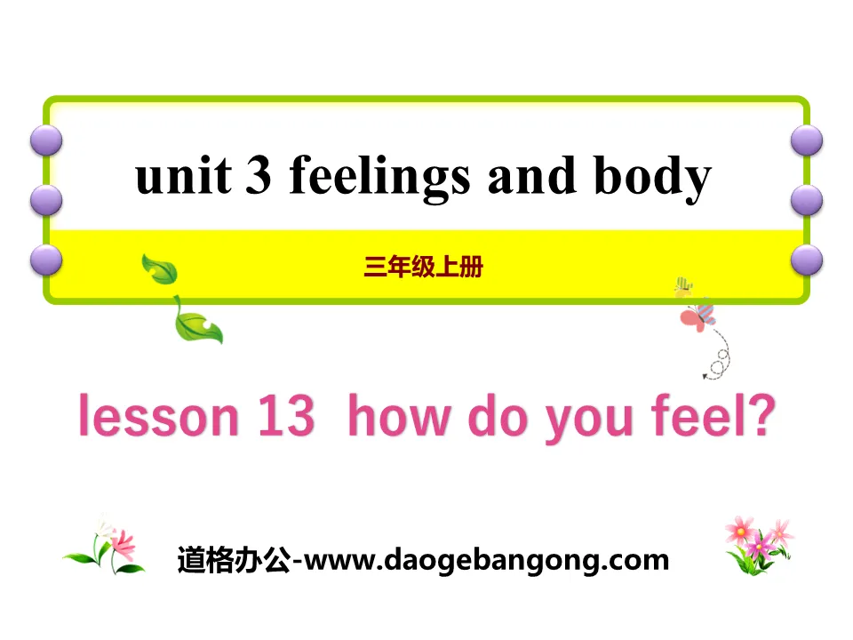 "How Do You Feel?" Feelings and Body PPT courseware