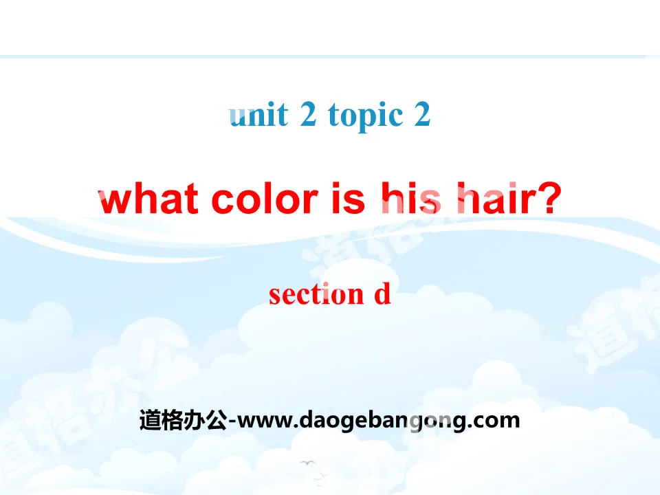 "What color is his hair?" SectionD PPT