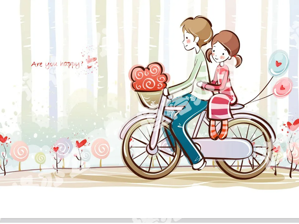 Love cartoon PPT background picture
