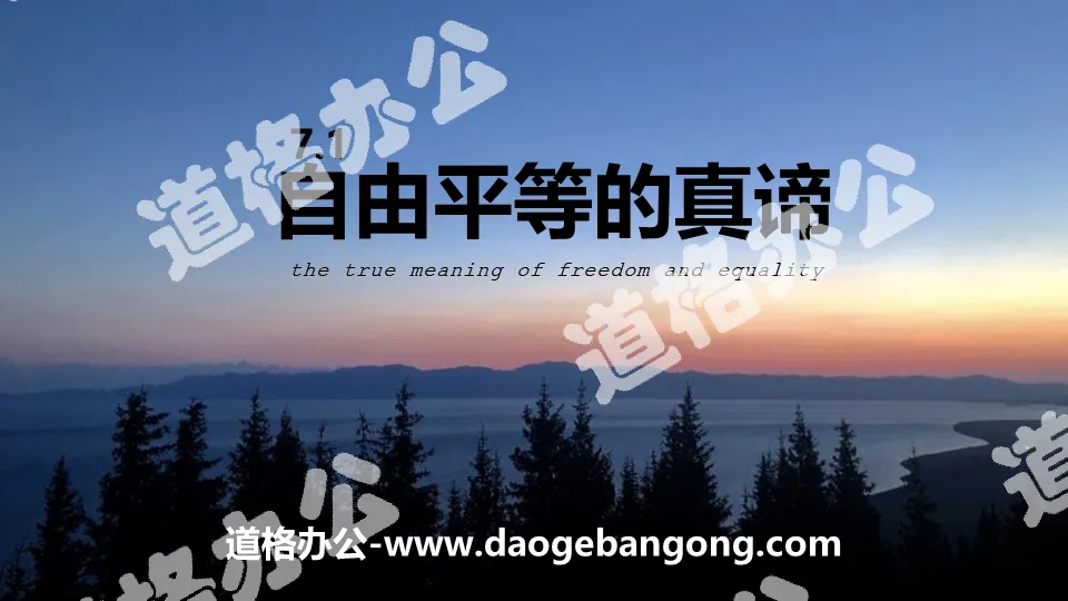 "The True Meaning of Freedom and Equality" PPT excellent courseware