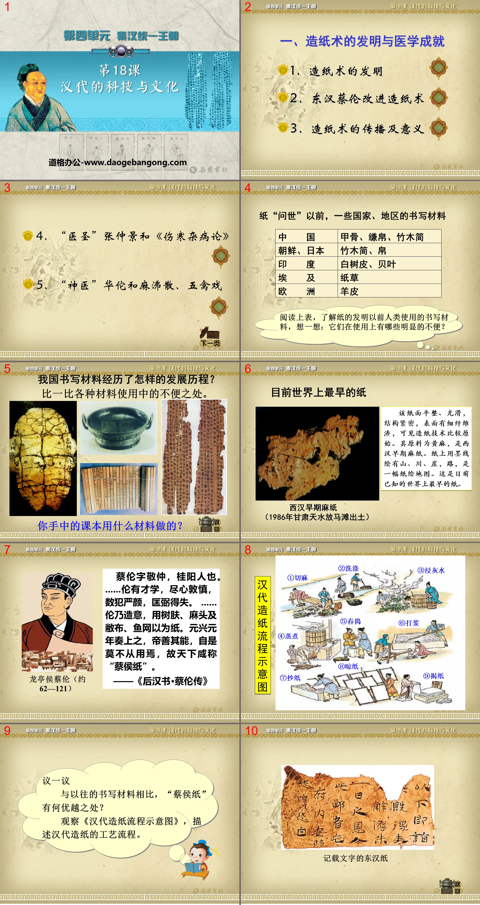 《汉代的科技与文化》秦汉统一王朝PPT课件2

