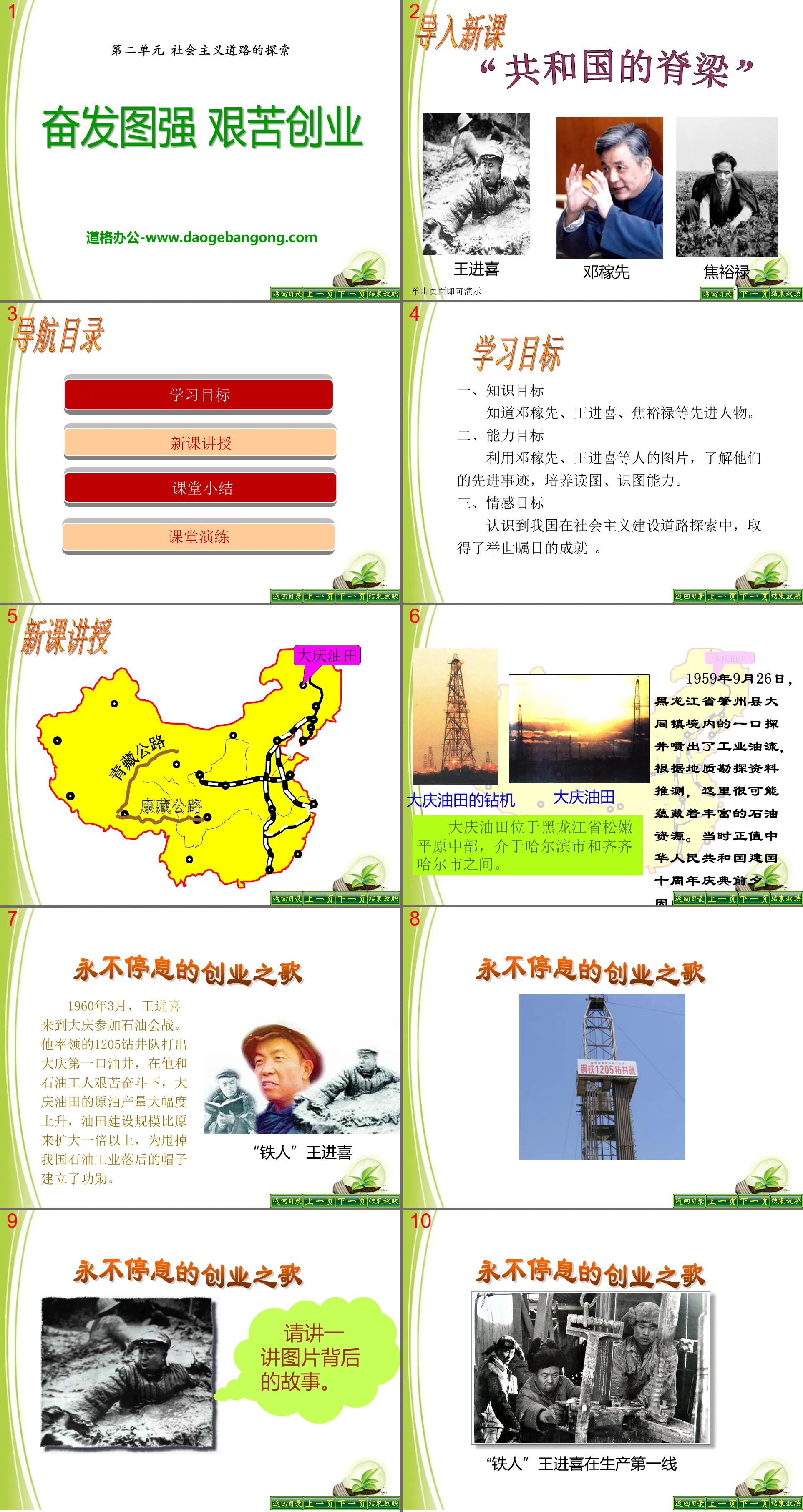 《奋发图强 艰苦创业》社会主义道路的探索PPT课件
