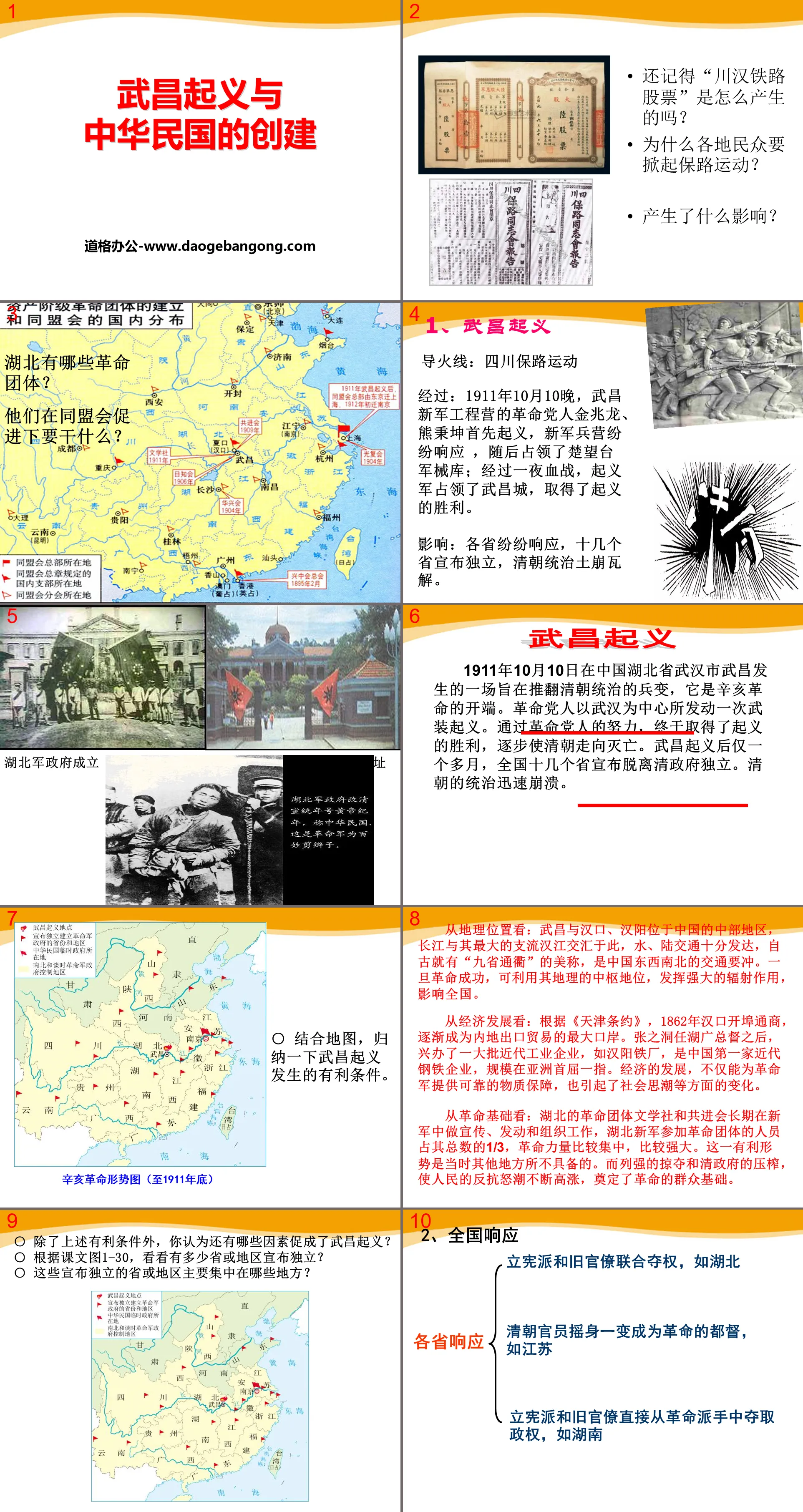 "Wuchang Uprising and the Creation of the Republic of China" The World and China in the Early 20th Century PPT Courseware