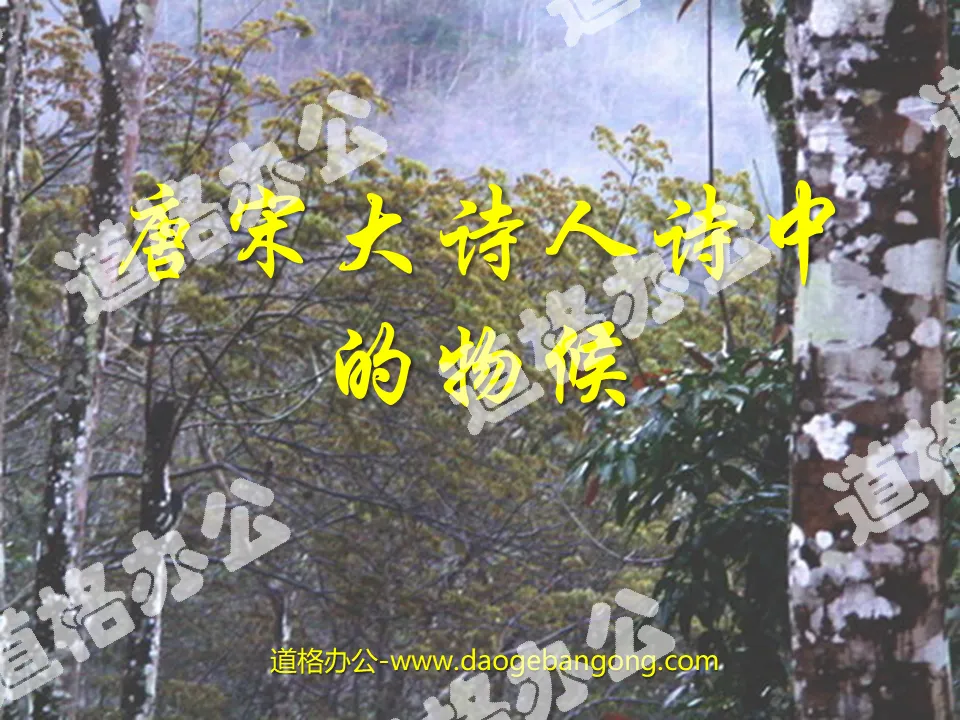 "Phenology in the Poems of Great Poets of the Tang and Song Dynasties" PPT Courseware 2