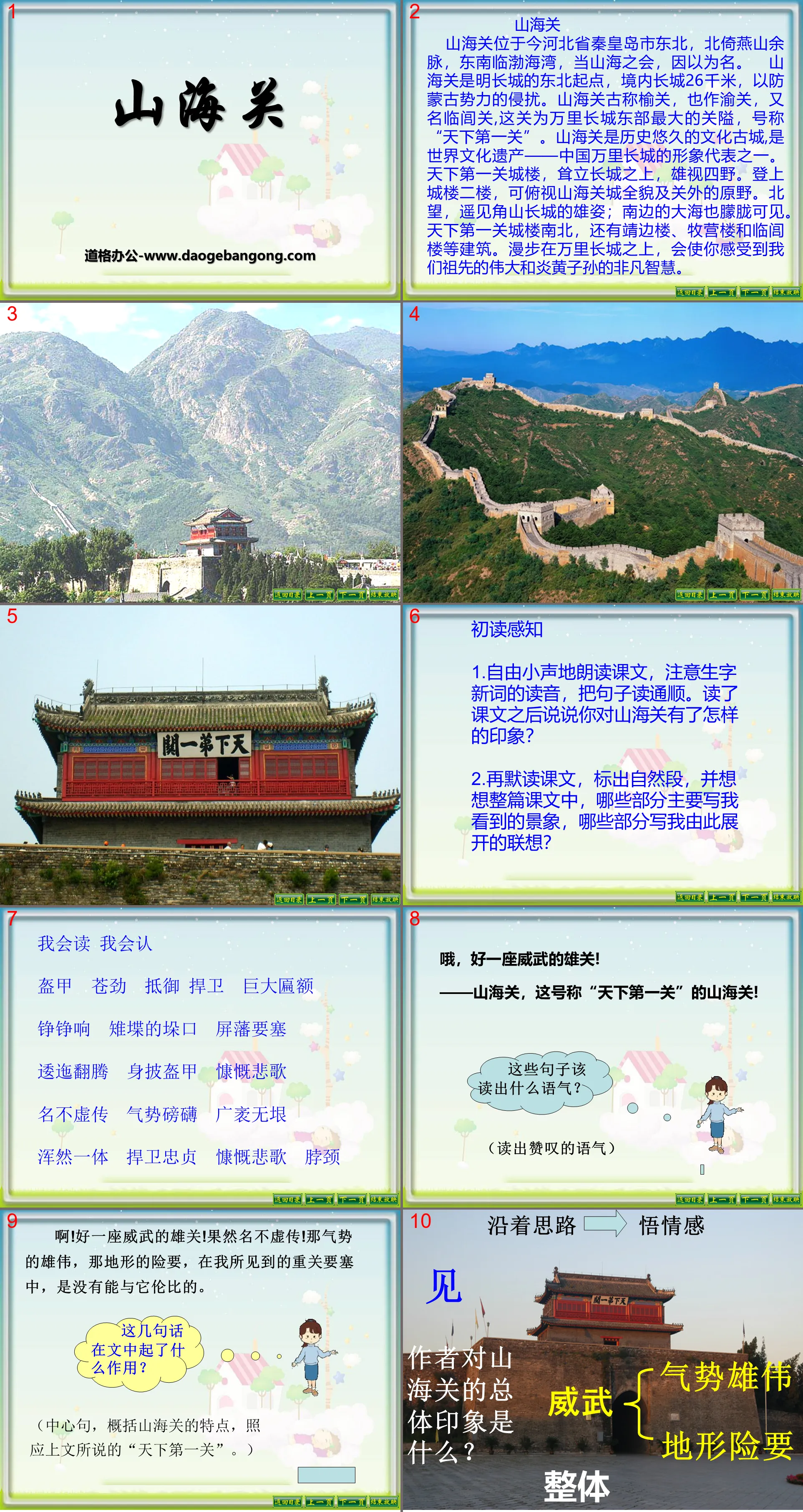 "Shanhaiguan" PPT courseware 4