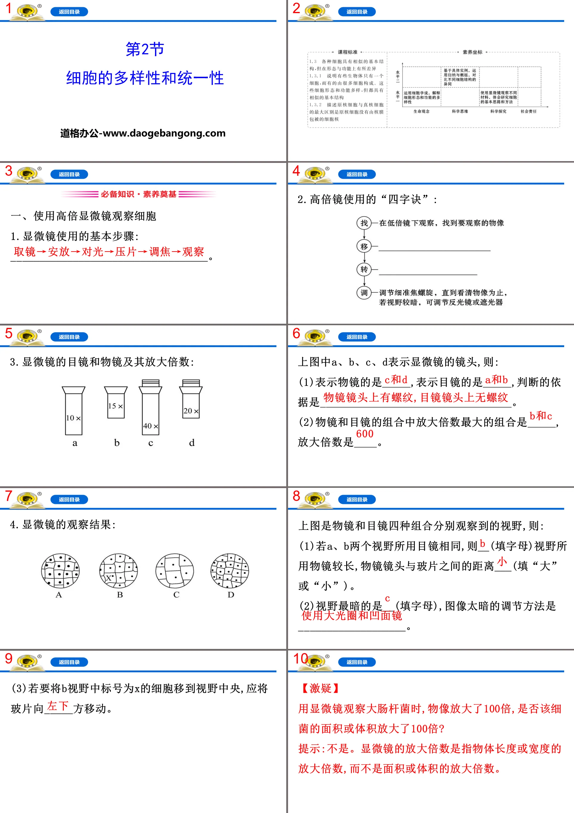 《细胞的多样性和统一性》走近细胞PPT
