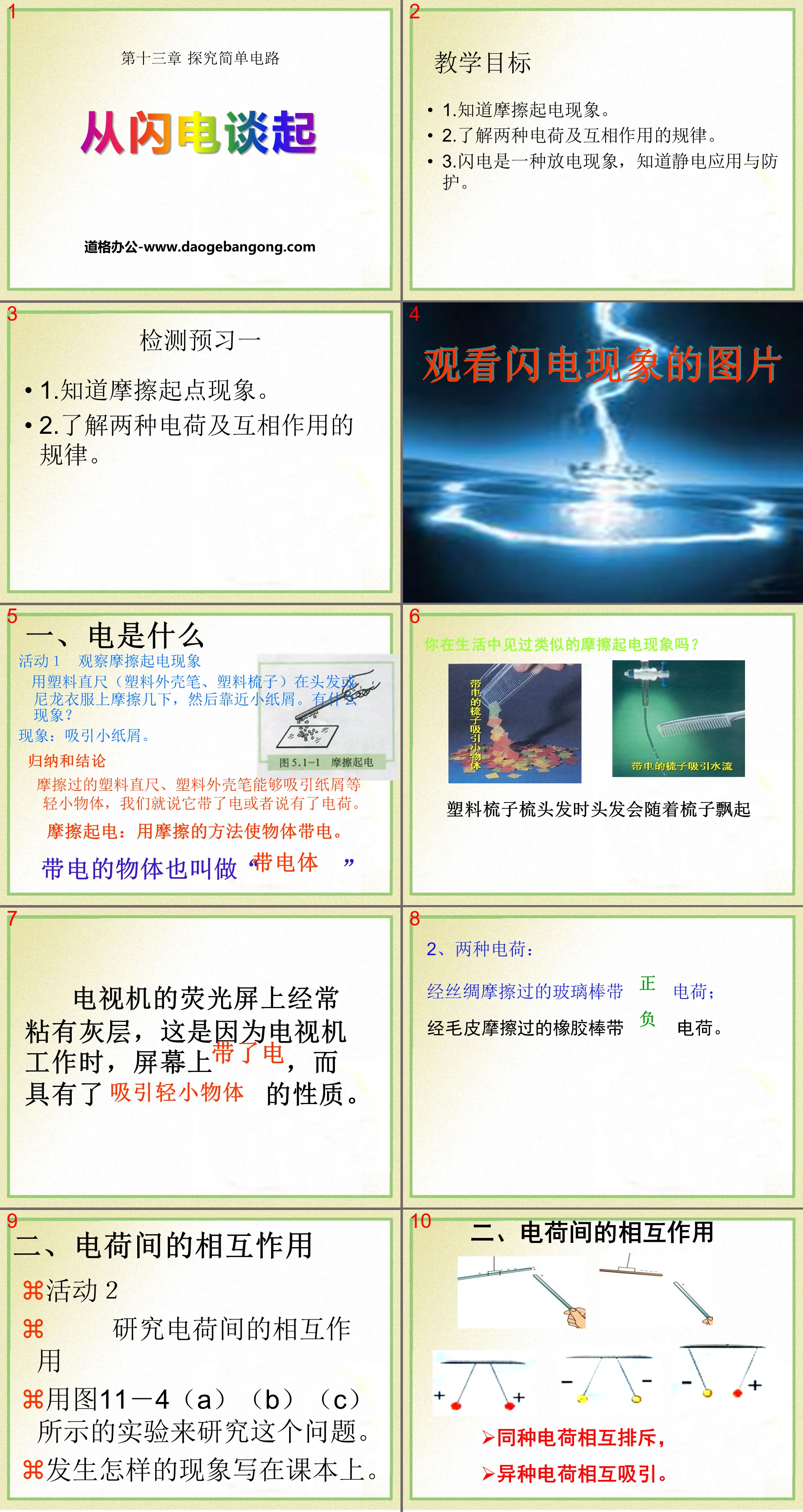 "Starting from Lightning" Exploring Simple Circuit PPT Courseware 2