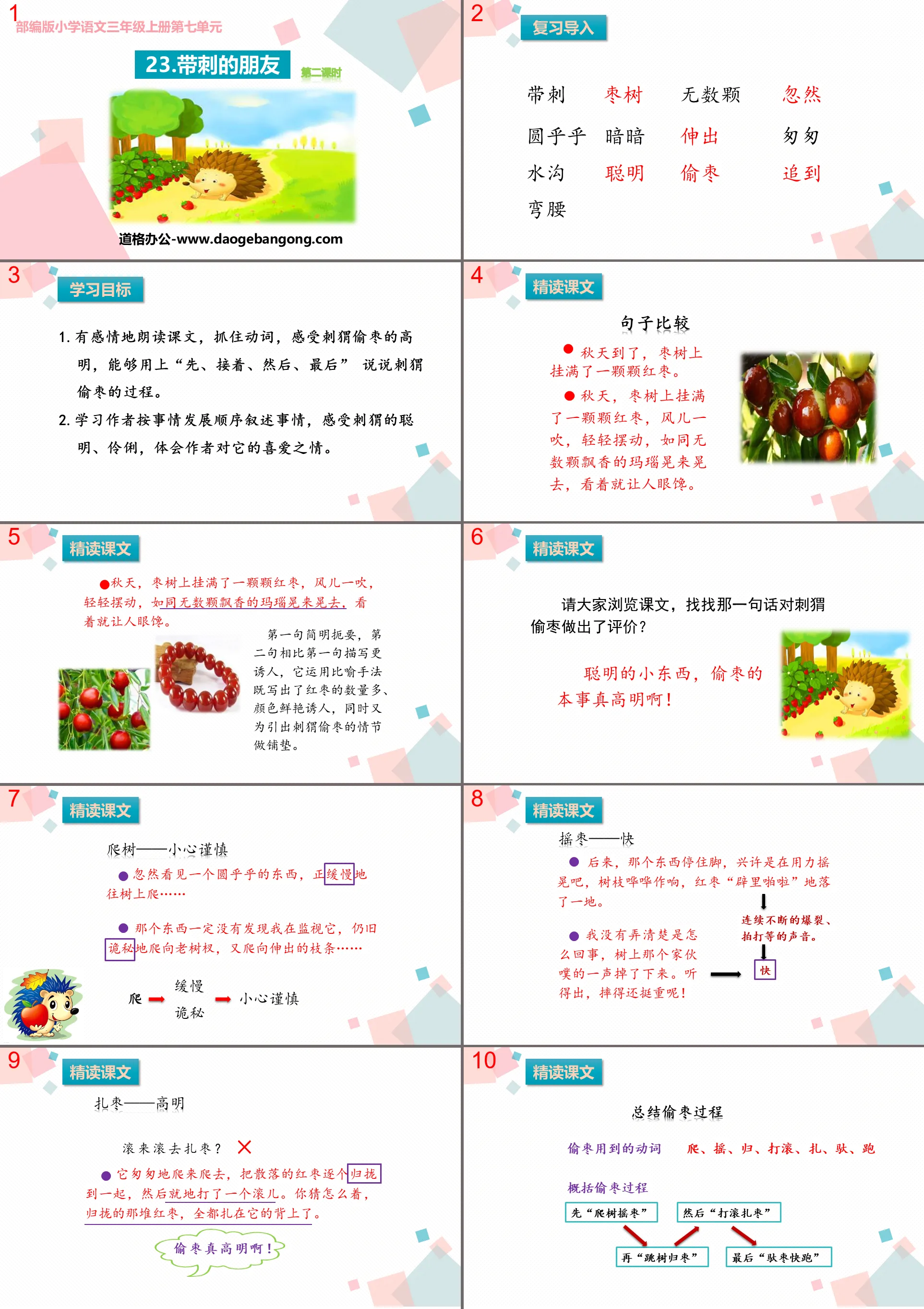 "Prickly Friends" PPT courseware (Lesson 2)