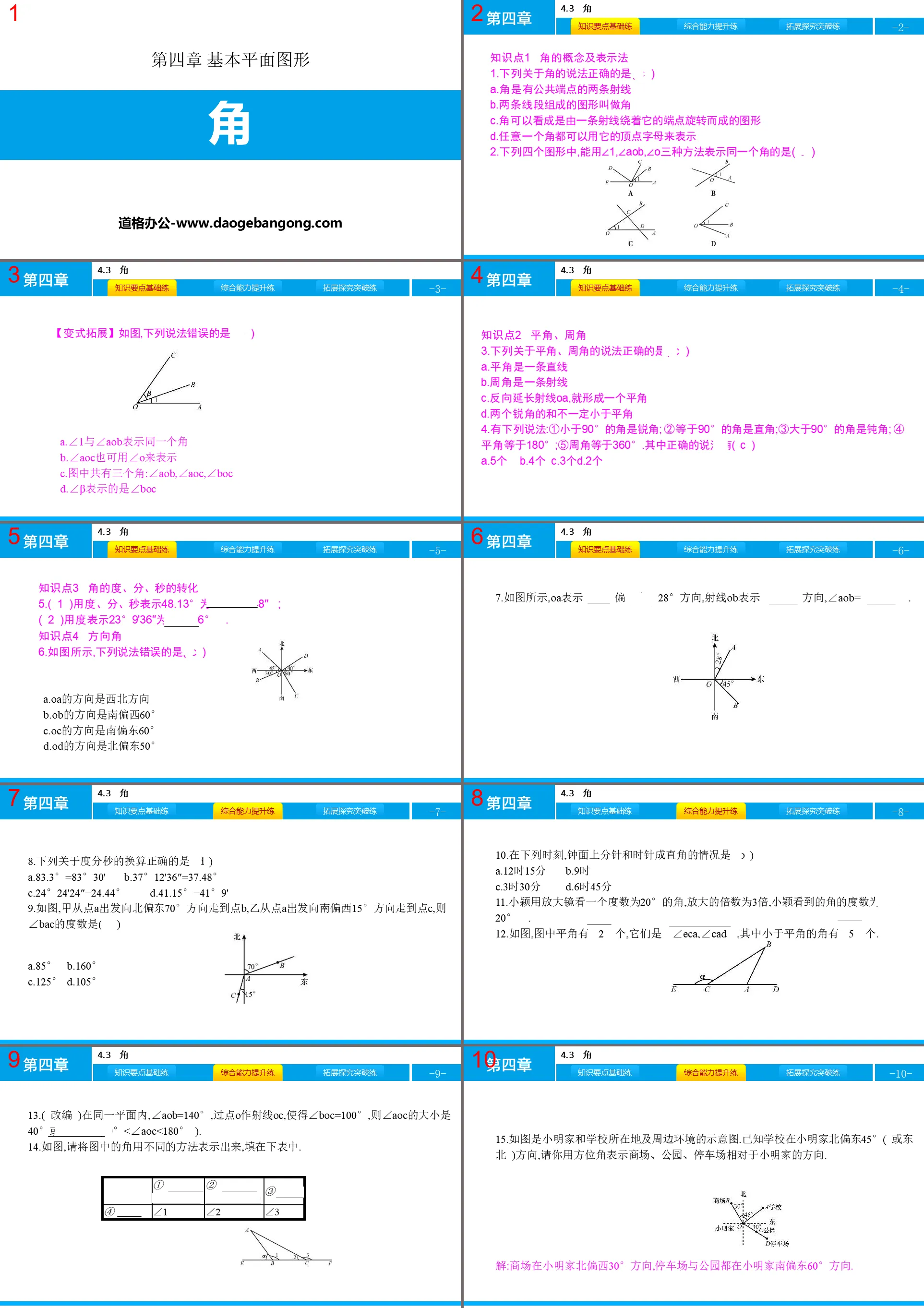 "Angle" basic plane graphics PPT