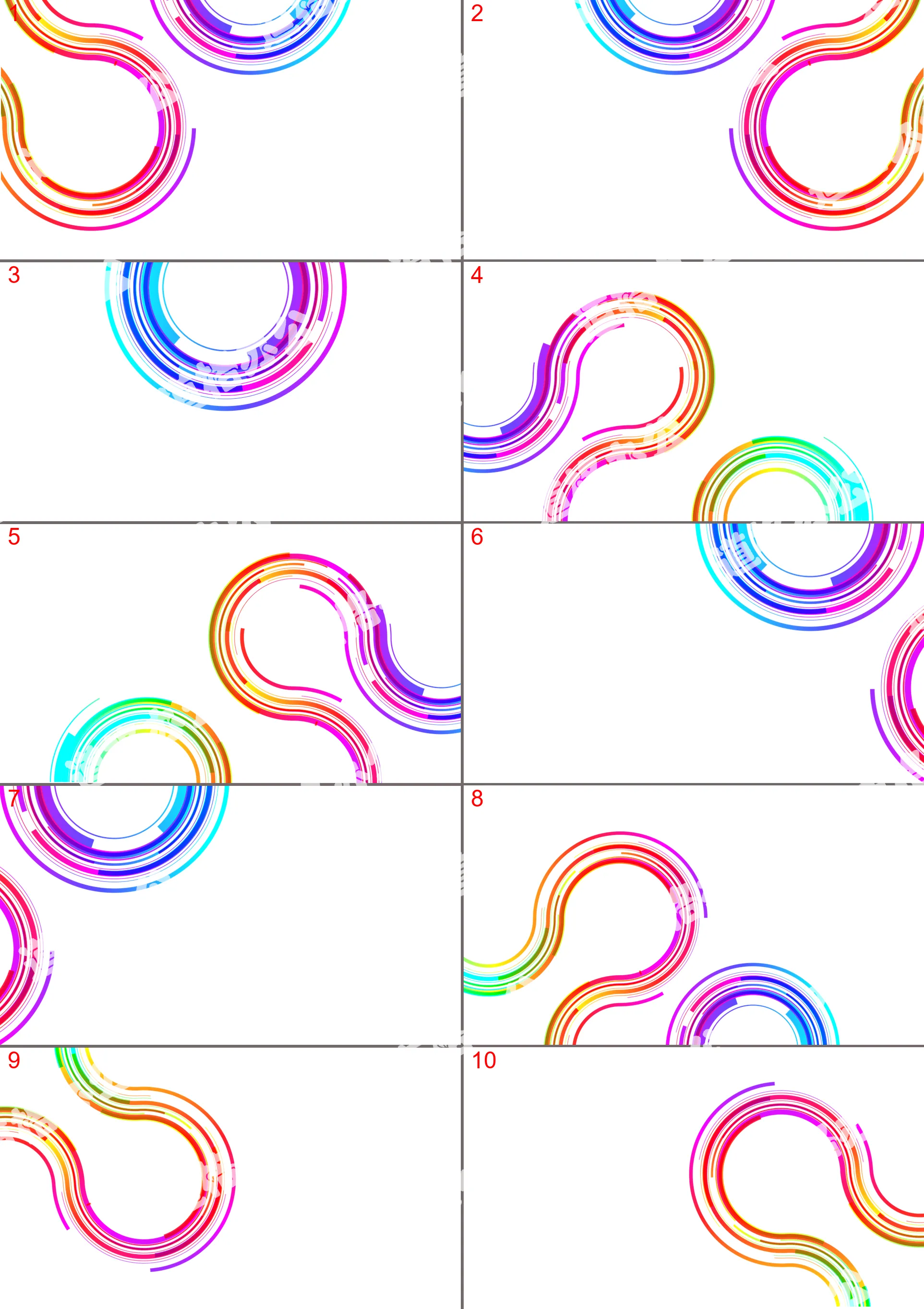 20 colorful abstract curve PPT background pictures