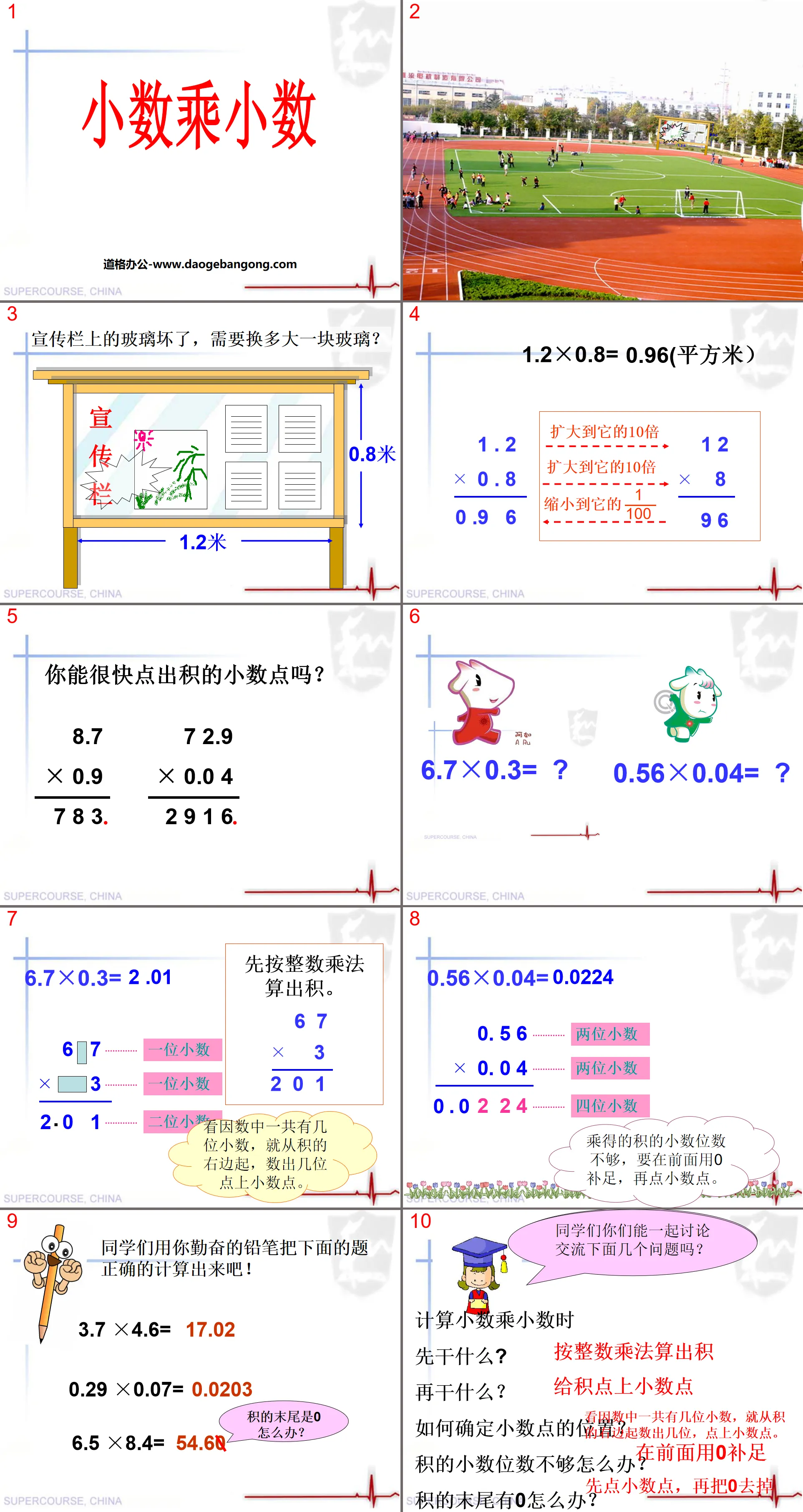 "Multiplying Decimals by Decimals" Decimal Multiplication PPT Courseware 2