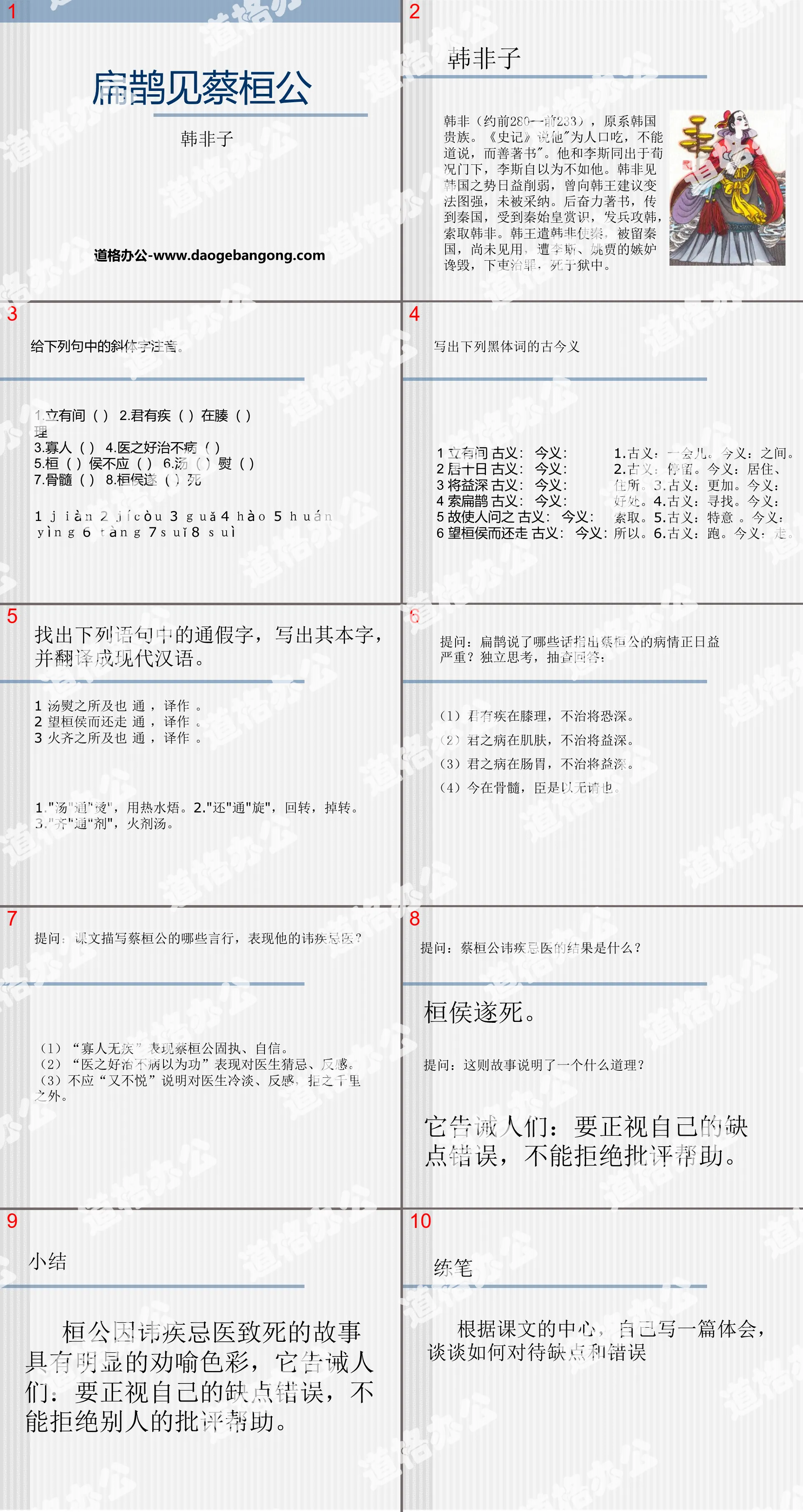 《扁鹊见蔡桓公》PPT
