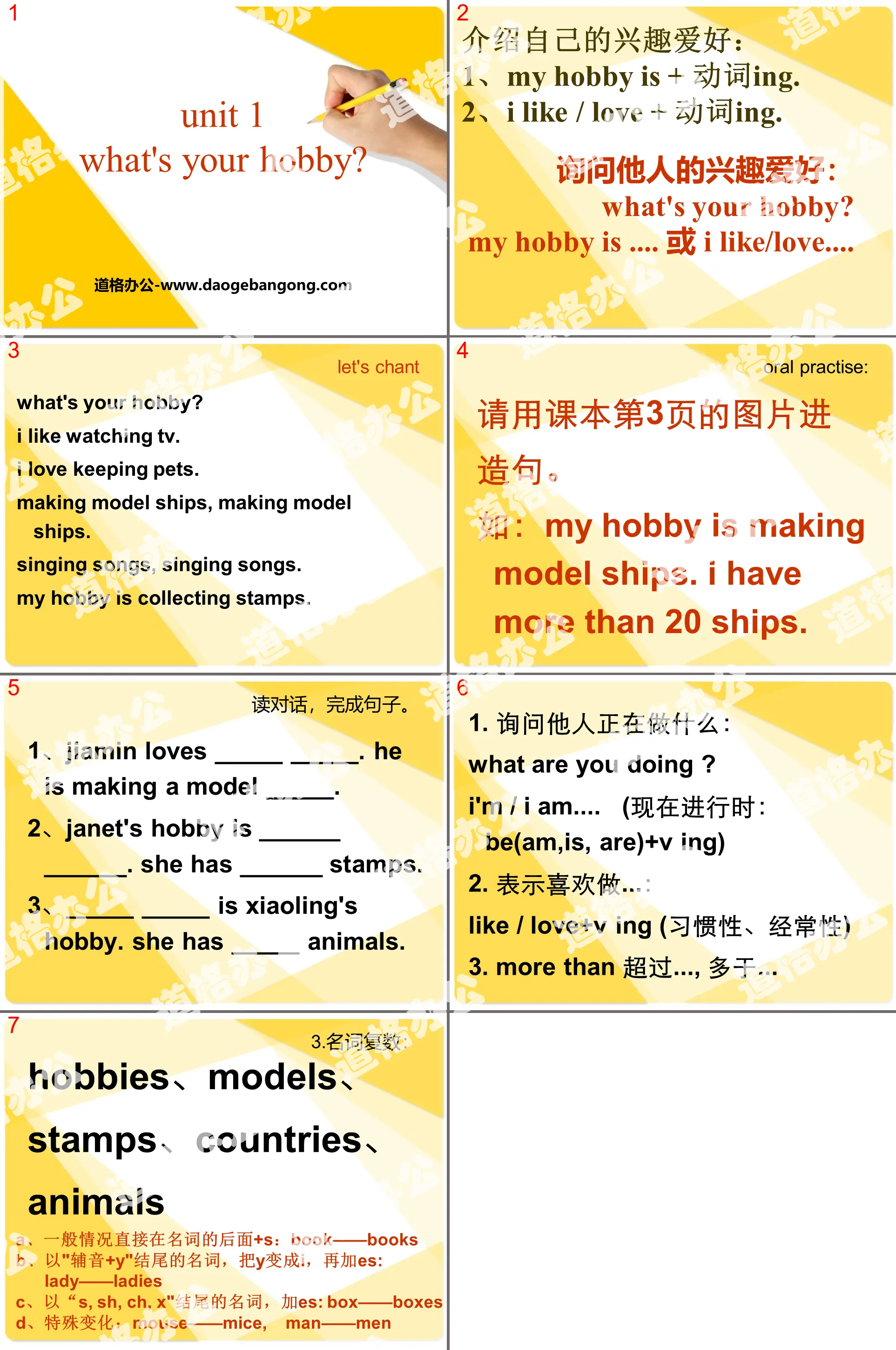 "What's your hobby?" PPT download