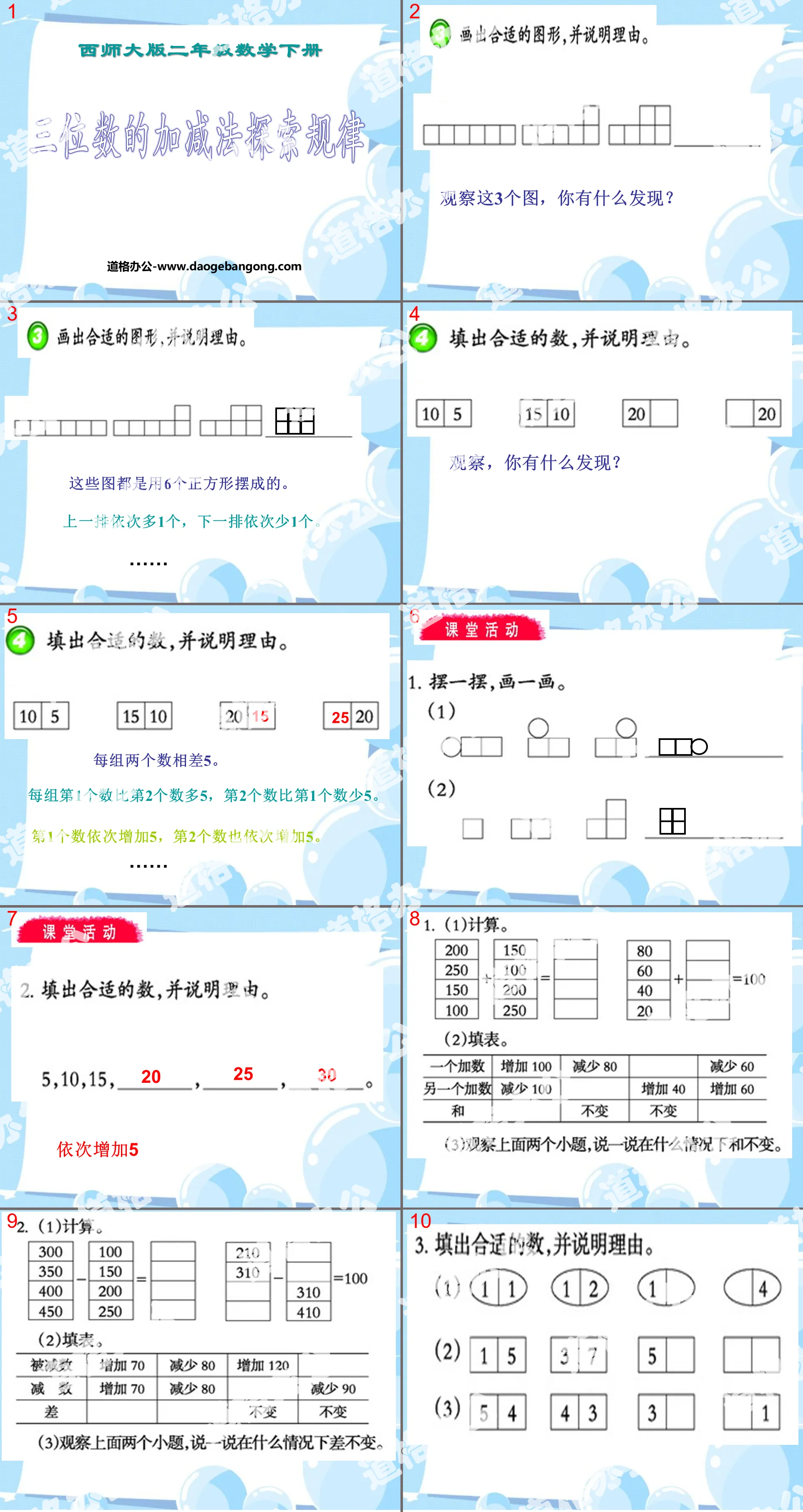 "Exploring the Rules of Addition and Subtraction of Three-Digit Numbers" Three-digit Addition and Subtraction PPT Courseware 2