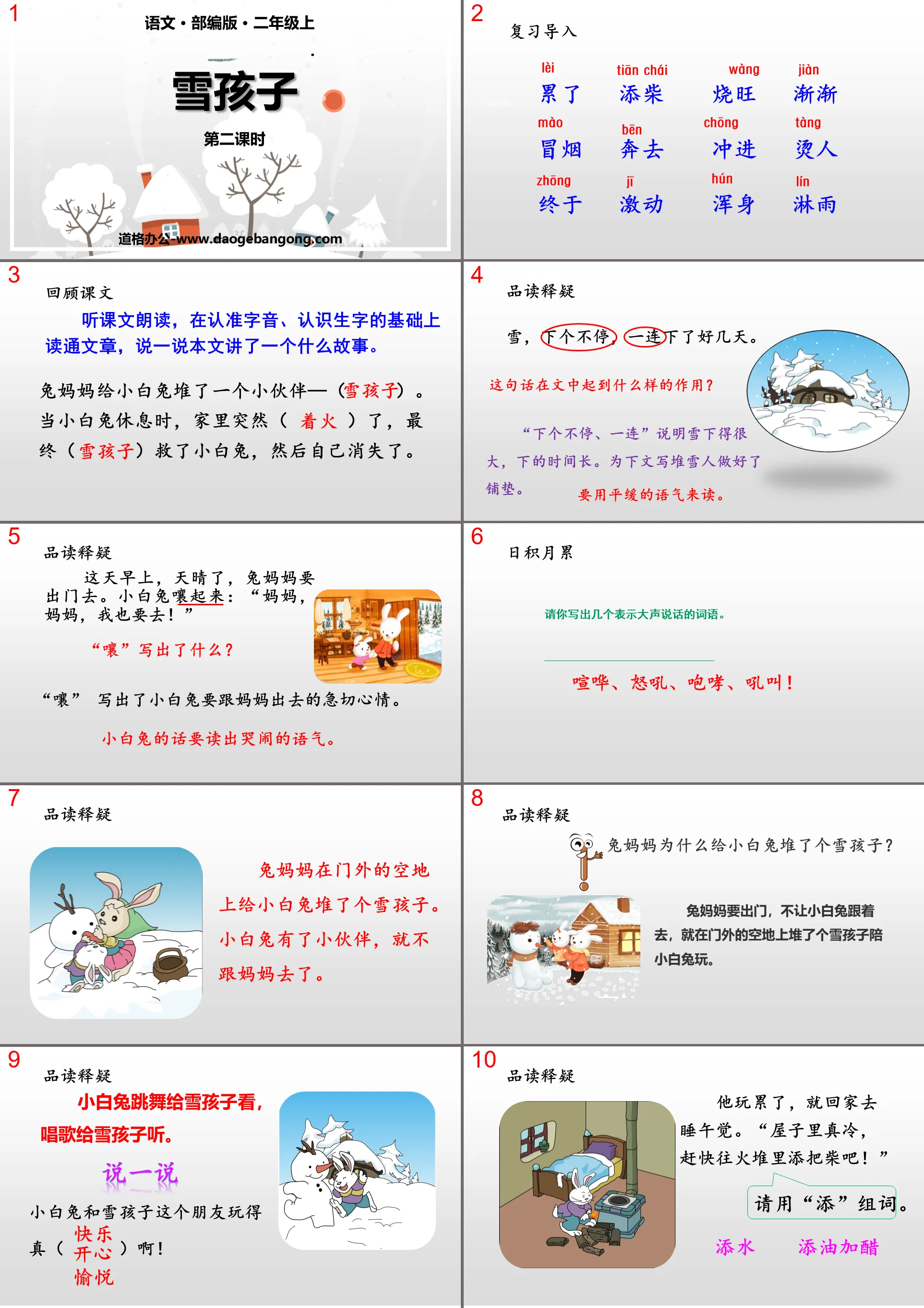 "Snow Child" PPT quality courseware (Lesson 2)