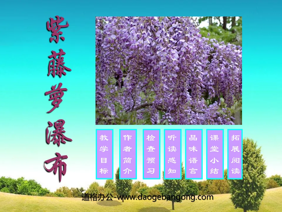 "Wisteria Waterfall" PPT courseware 4