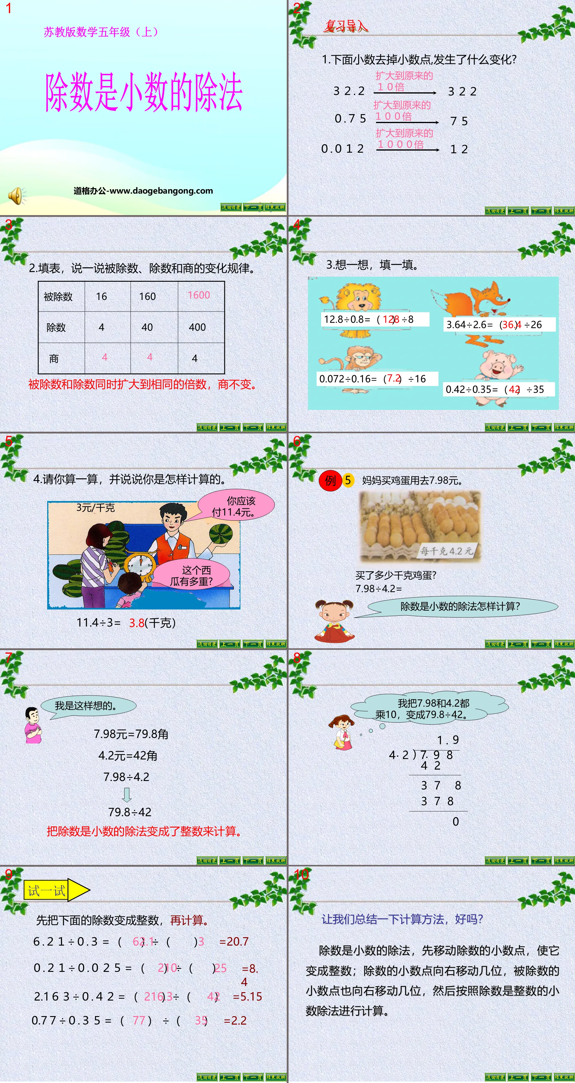 "Division of Decimals" Multiplication and Division of Decimals PPT Courseware