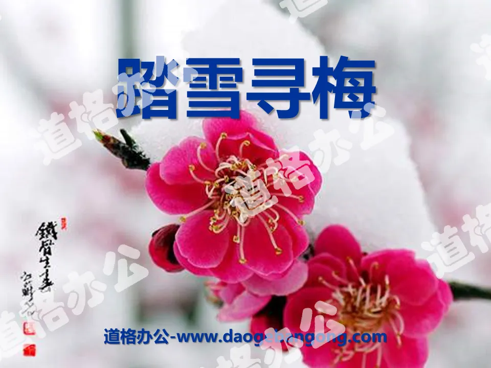 "Walking in the Snow to Seek Plum Blossoms" PPT Courseware 3