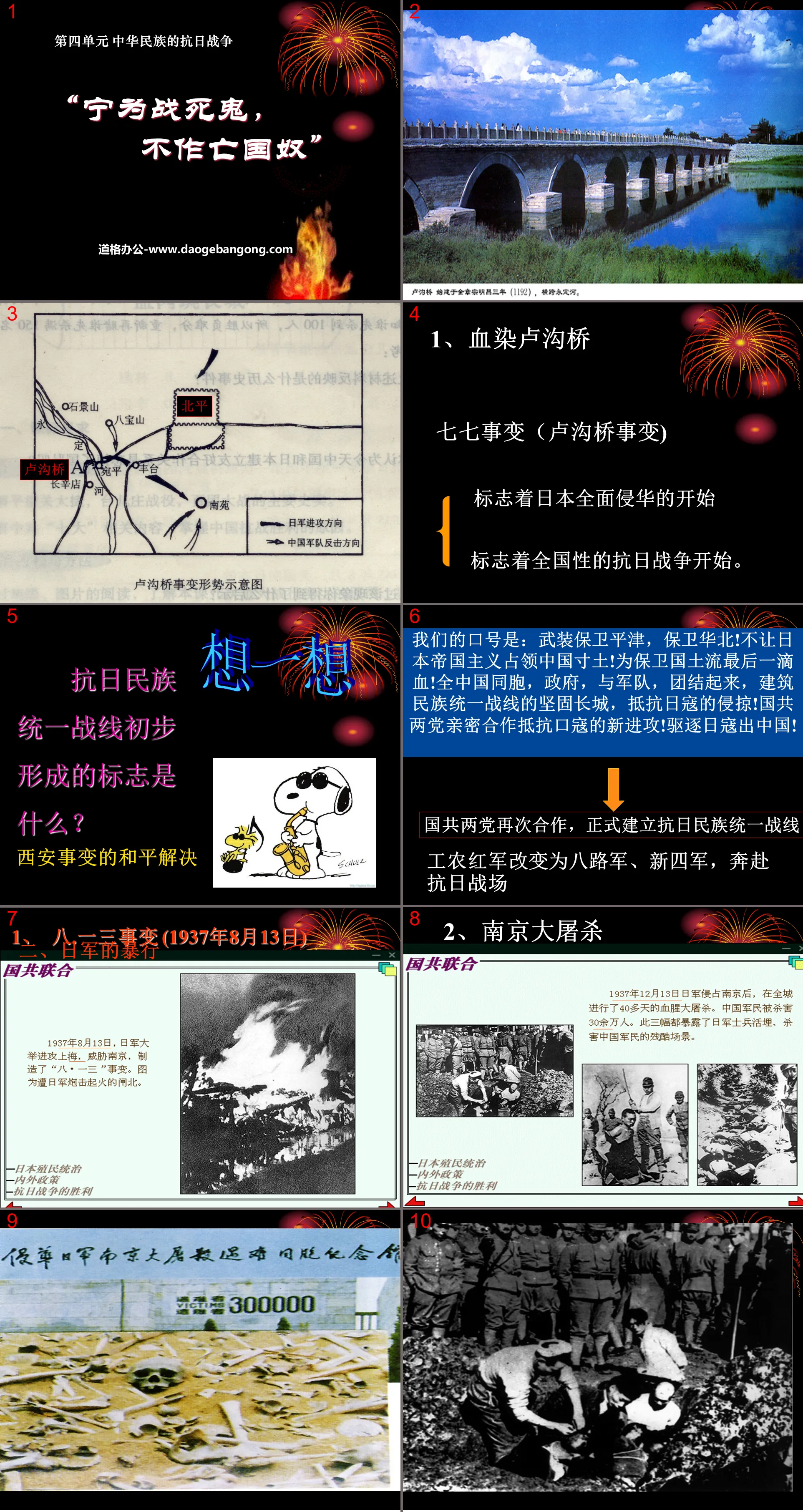 "Better to die in battle than to be a slave to the country's subjugation" The Chinese nation's Anti-Japanese War PPT courseware 2