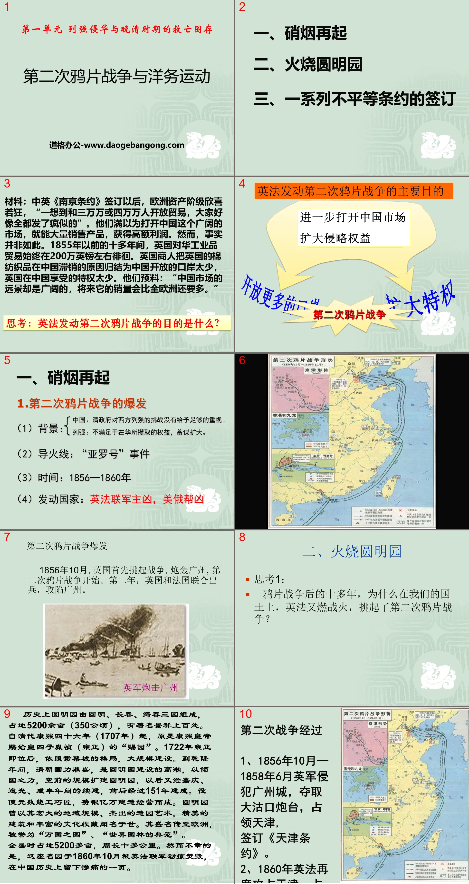 "The Second Opium War and the Westernization Movement" The invasion of foreign powers and the survival of the Chinese nation PPT courseware