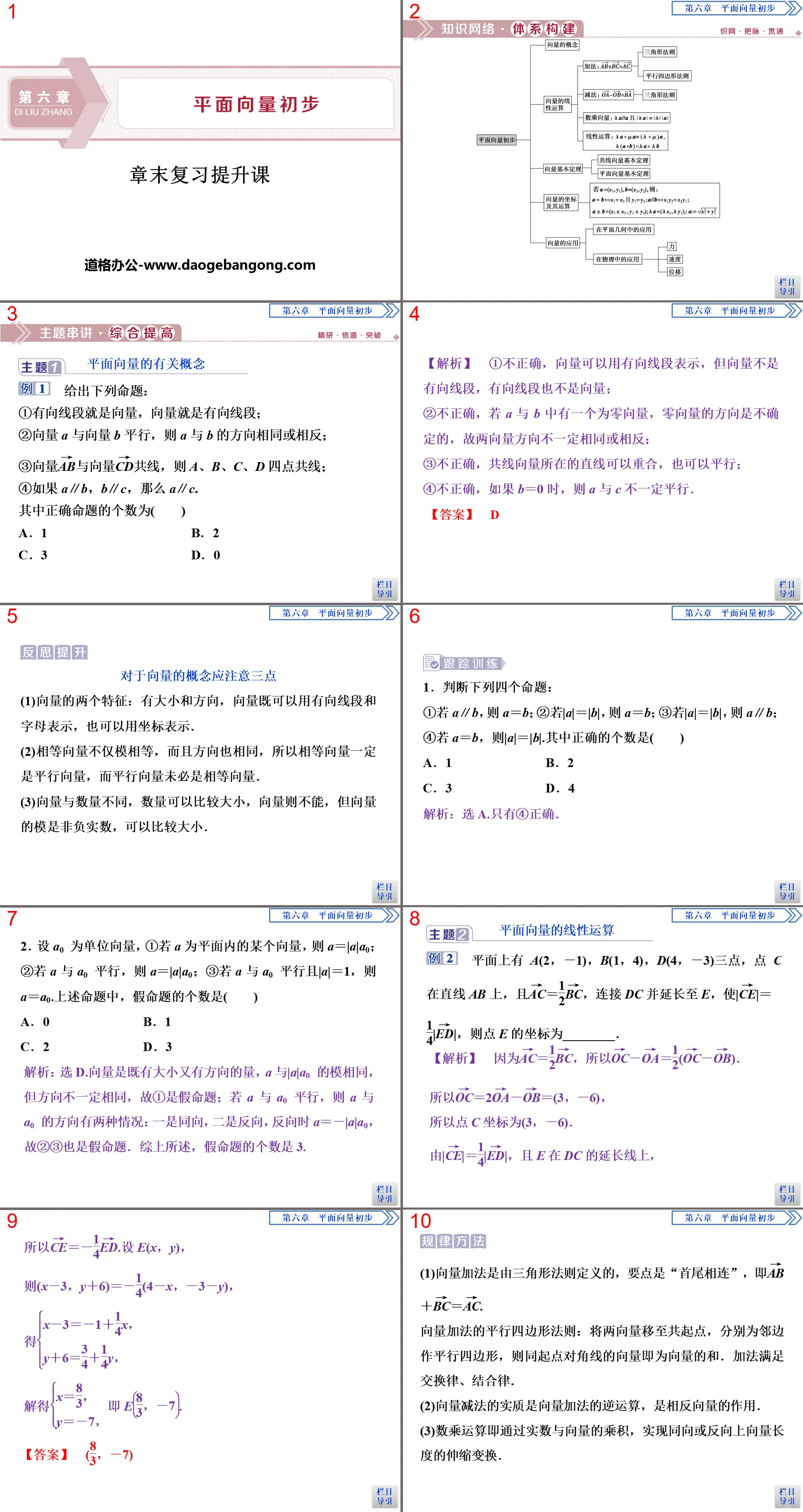 《章末复习提升课》平面向量初步PPT