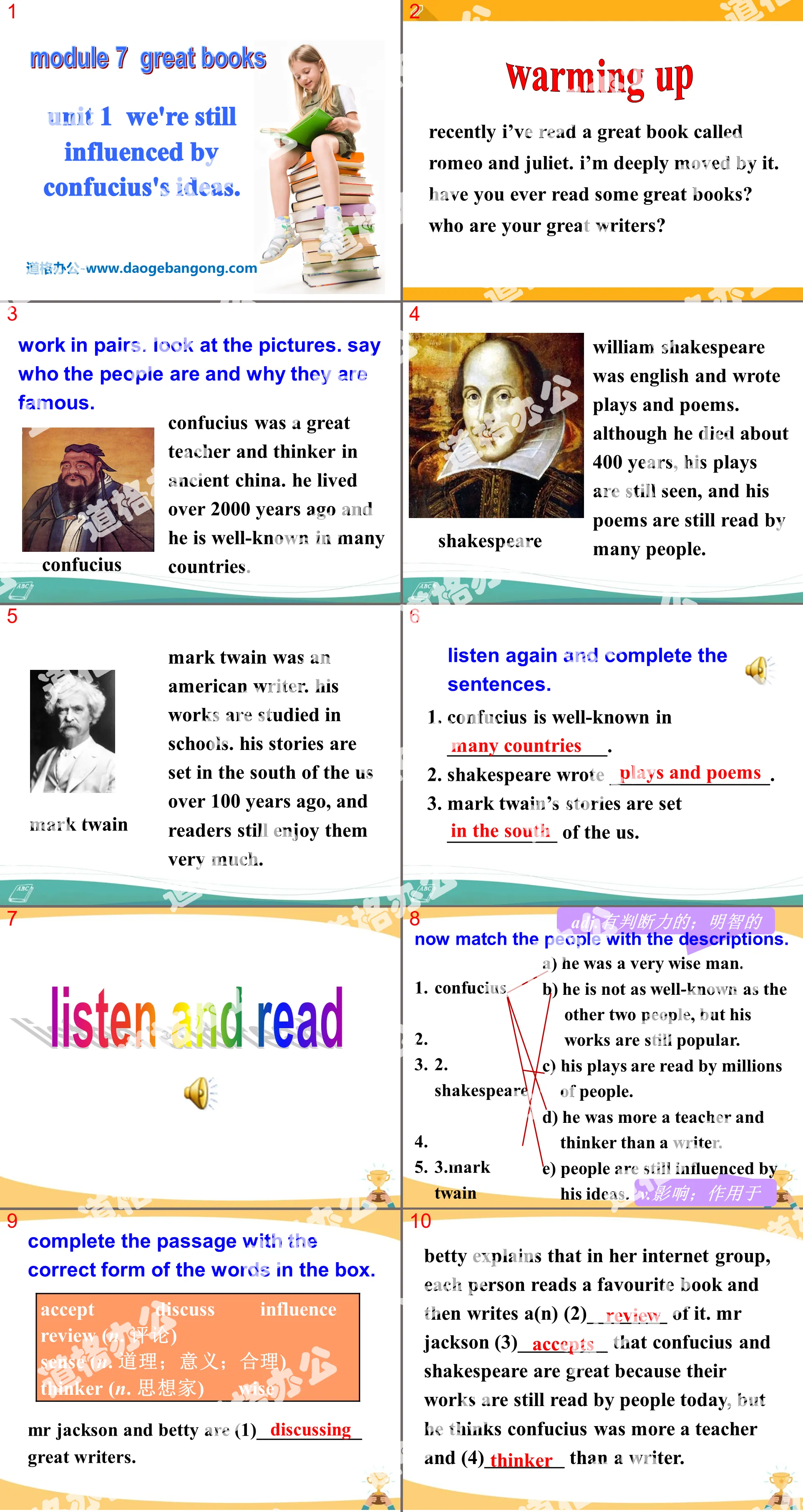 "We're still influenced by Confucius's ideas" Great books PPT courseware 3