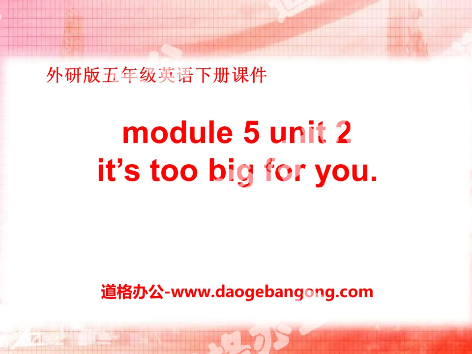《It's too big for you》PPT课件7
