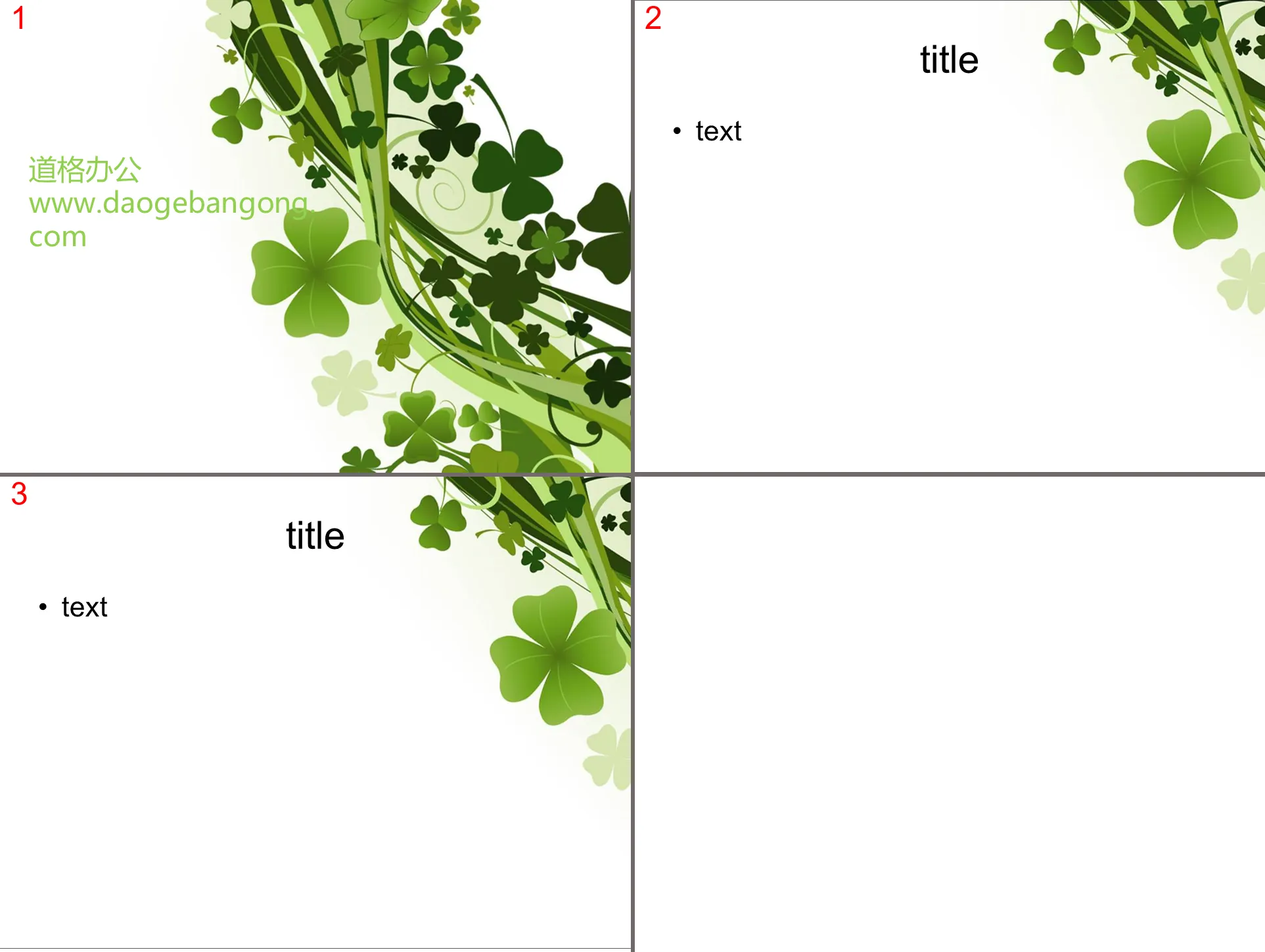 Clover background PPT template download