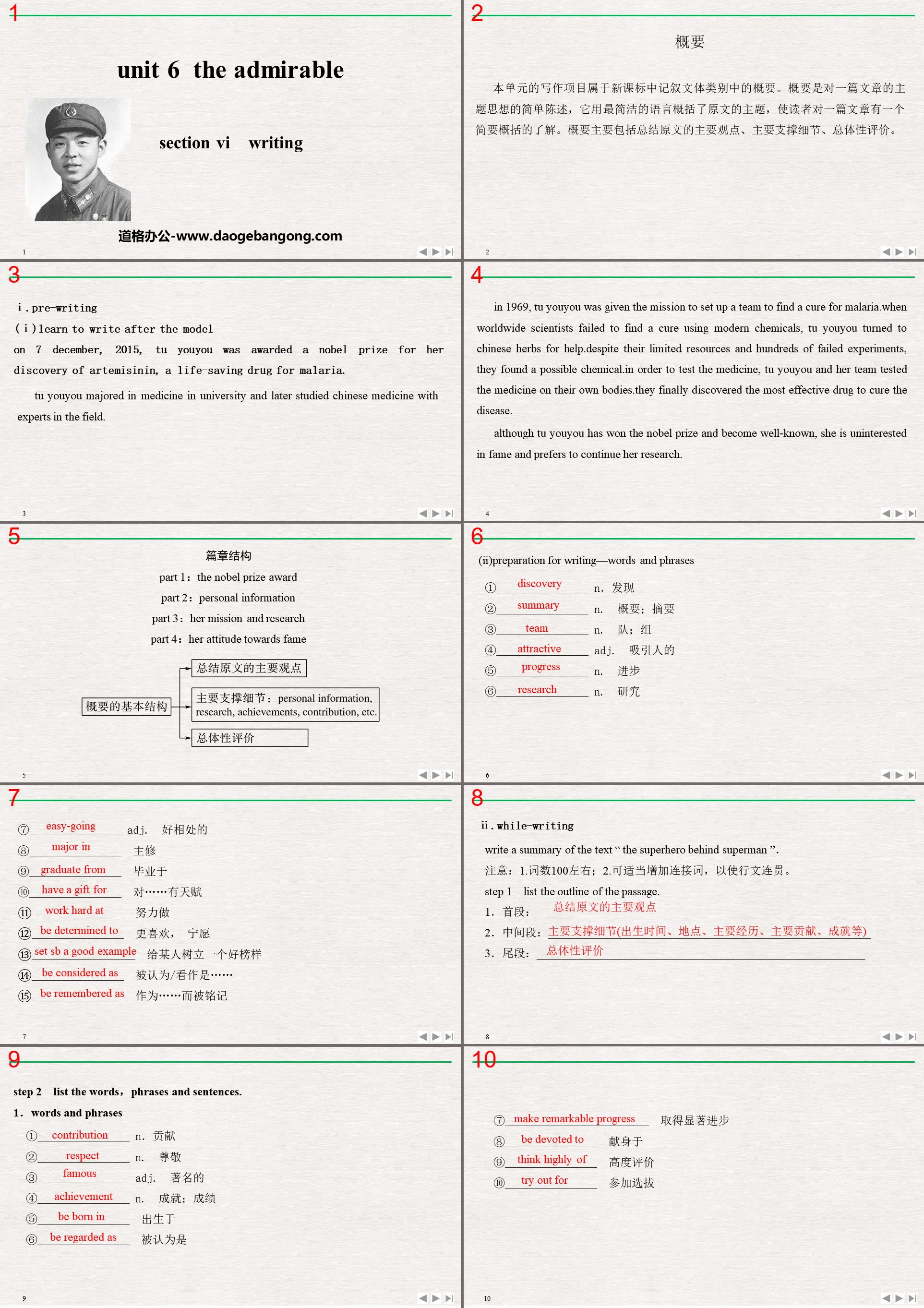 Section Ⅵ PPT « L'admirable »