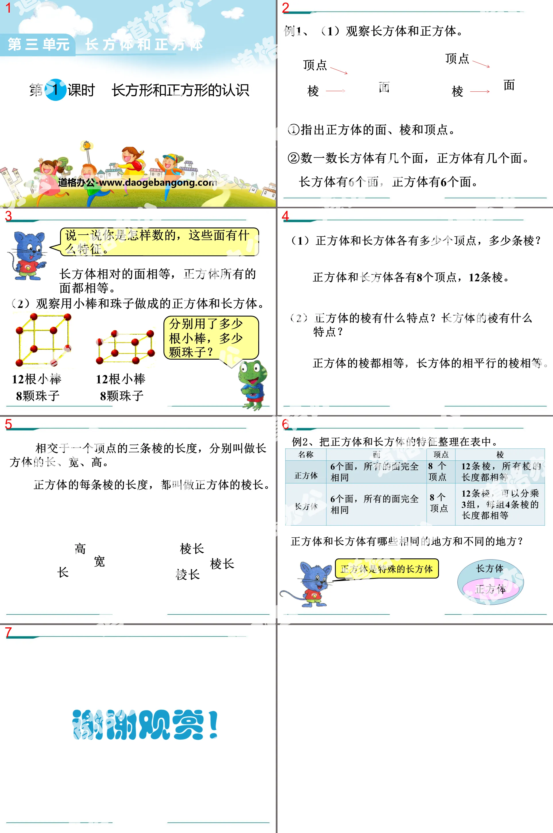 "Understanding of Rectangles and Squares" PPT