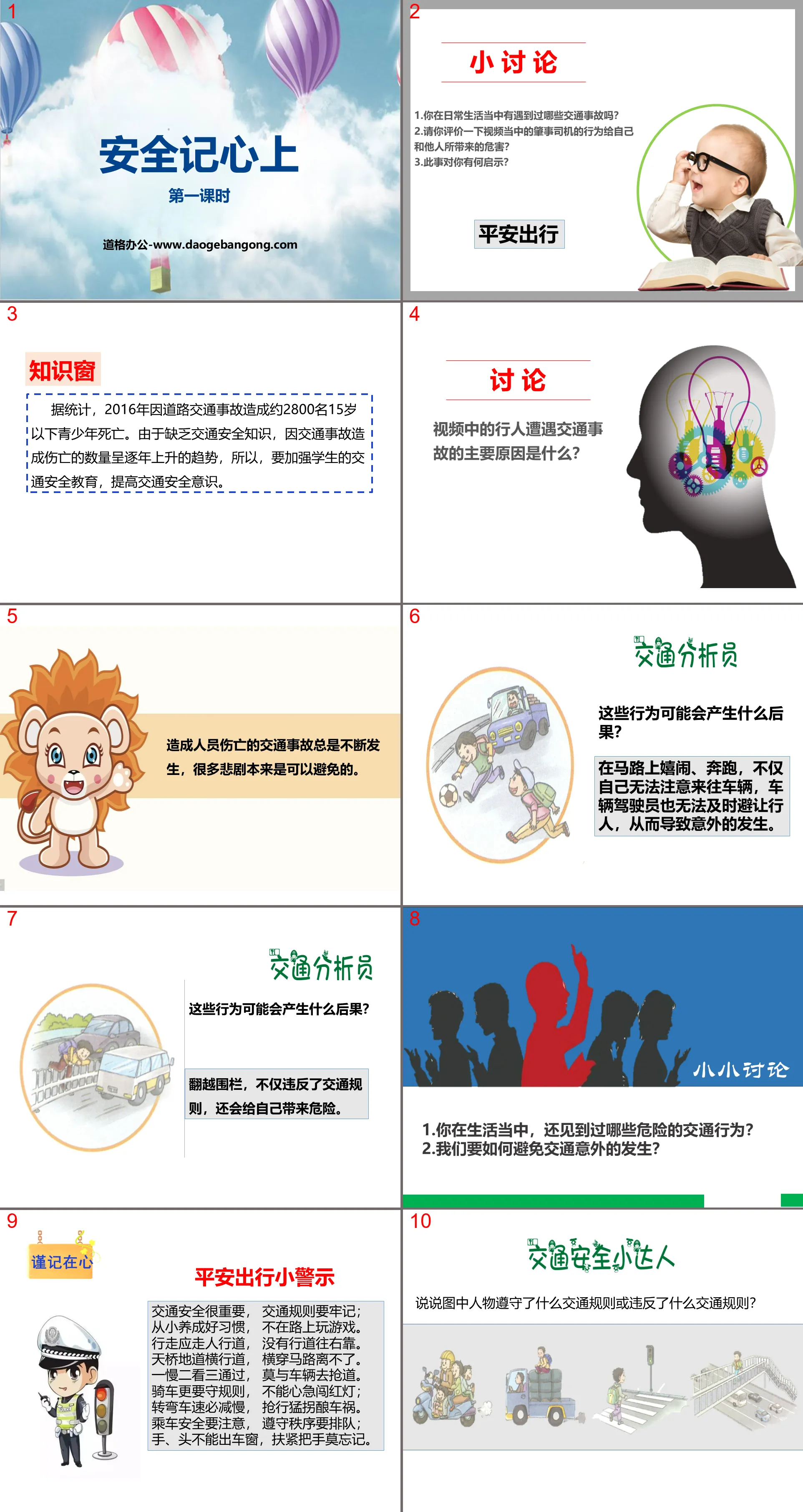 "Safety in Mind" Safety protects my growth PPT (first lesson)