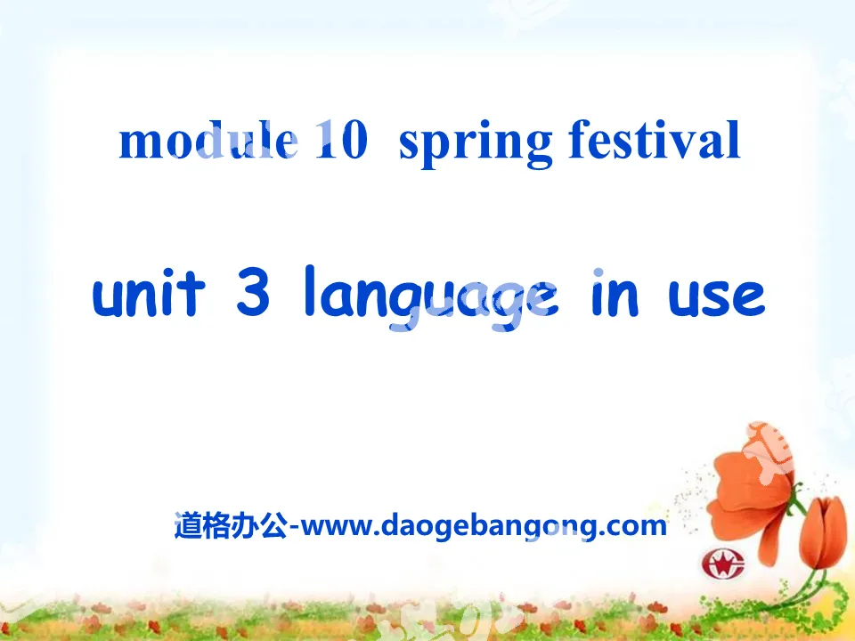 《Language in use》Spring Festival PPT課件